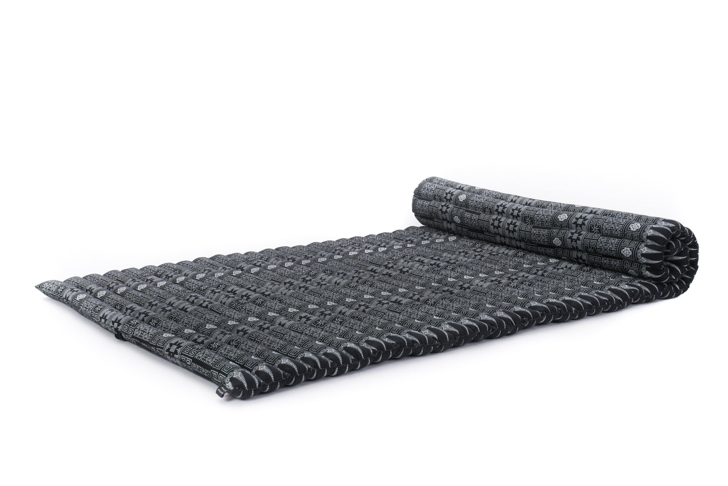 Kapok Roll-Up Mattress – Foldable Sleeping & Relax Mat with Cotton Cover for Home & Outdoor Use, Cbt4 - Black, L: 75x39