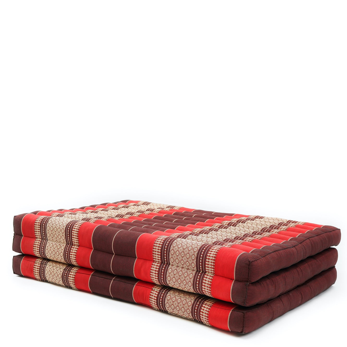 Kapok Folding Mattress – Thick Cotton Padded Guest Bed for Home, Sleeping & Mindfulness Corner, Sf24 - Red, Brown, L: 79x39