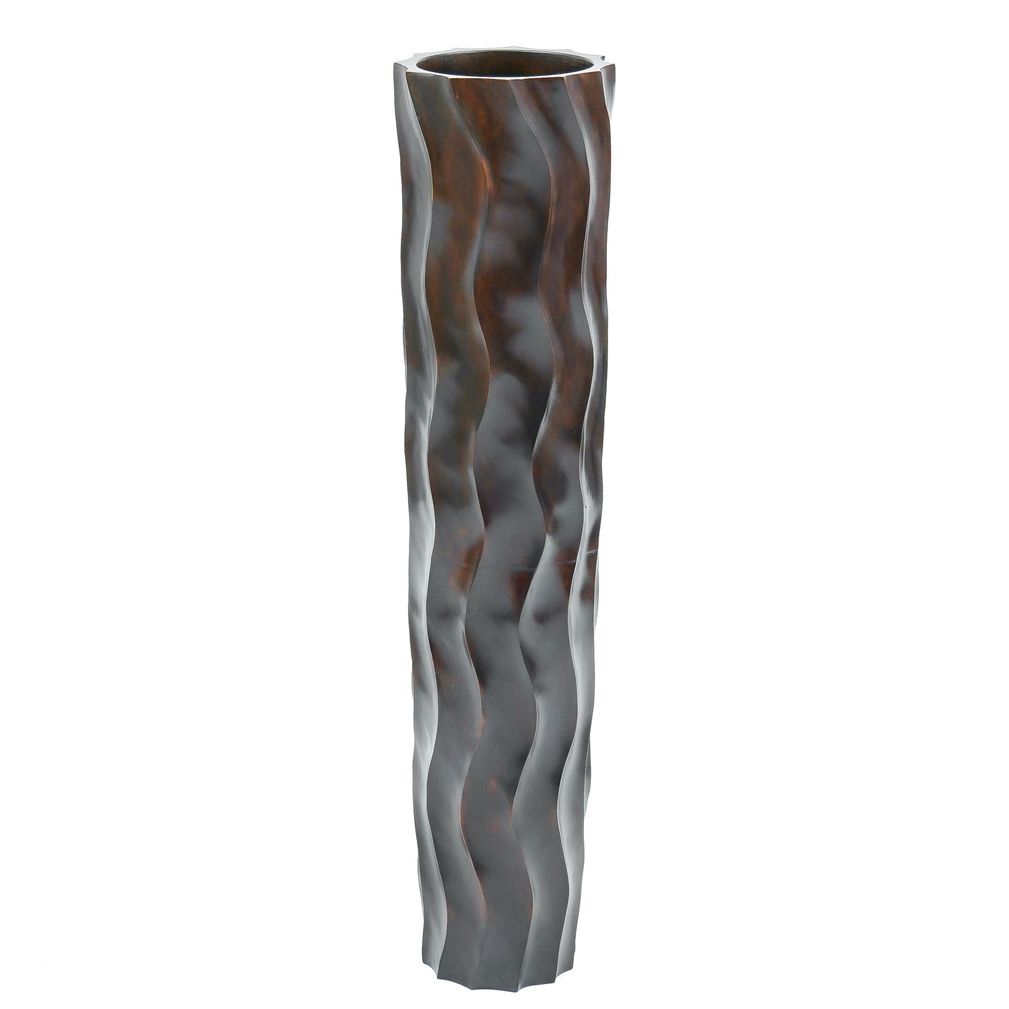 Large Mango Wood Floor Vase – Handcrafted Decorative Highlight from Thailand, brown, 34 inches