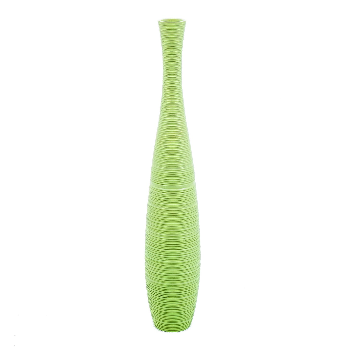Large Mango Wood Floor Vase – Handcrafted Decorative Highlight from Thailand, green, 34 inches