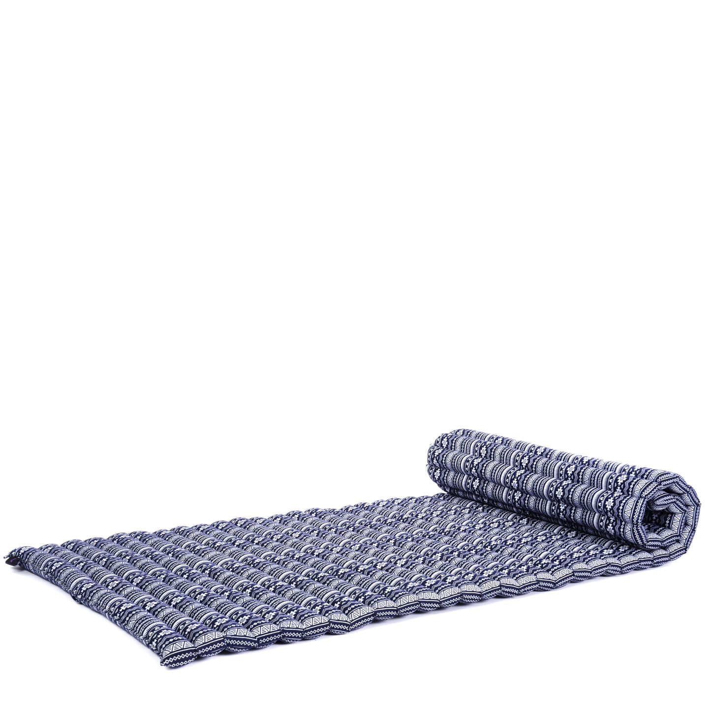 Kapok Roll-Up Mattress – Foldable Sleeping & Relax Mat with Cotton Cover for Home & Outdoor Use, Cbt2 - Dark Blue, M: 75x28