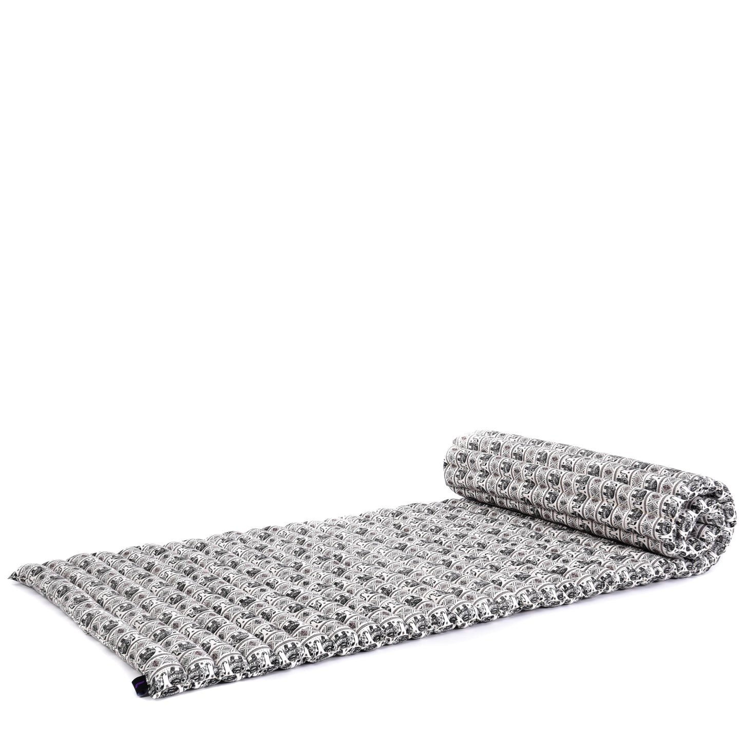 Kapok Roll-Up Mattress – Foldable Sleeping & Relax Mat with Cotton Cover for Home & Outdoor Use, El2 - Black, M: 75x28
