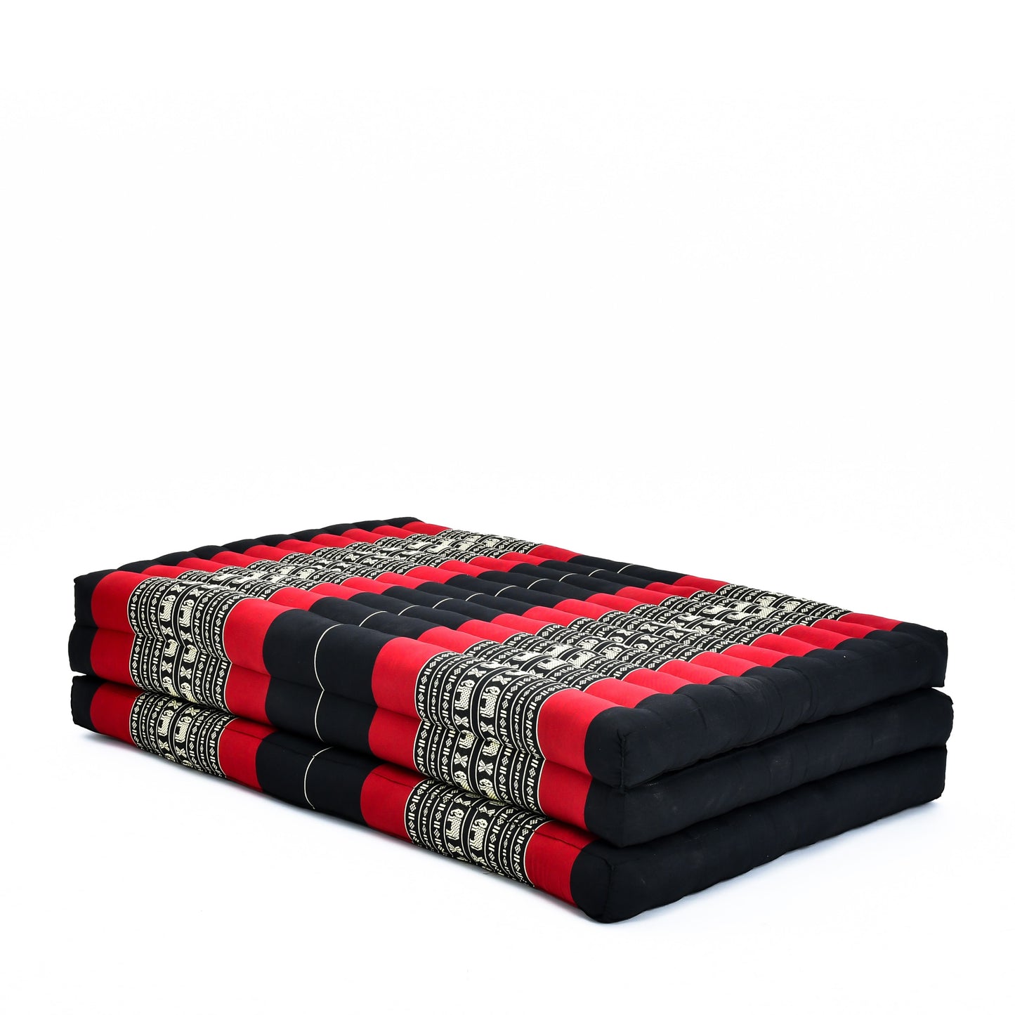 Kapok Folding Mattress – Thick Cotton Padded Guest Bed for Home, Sleeping & Mindfulness Corner, Sf13 - Red, Black, L: 79x39