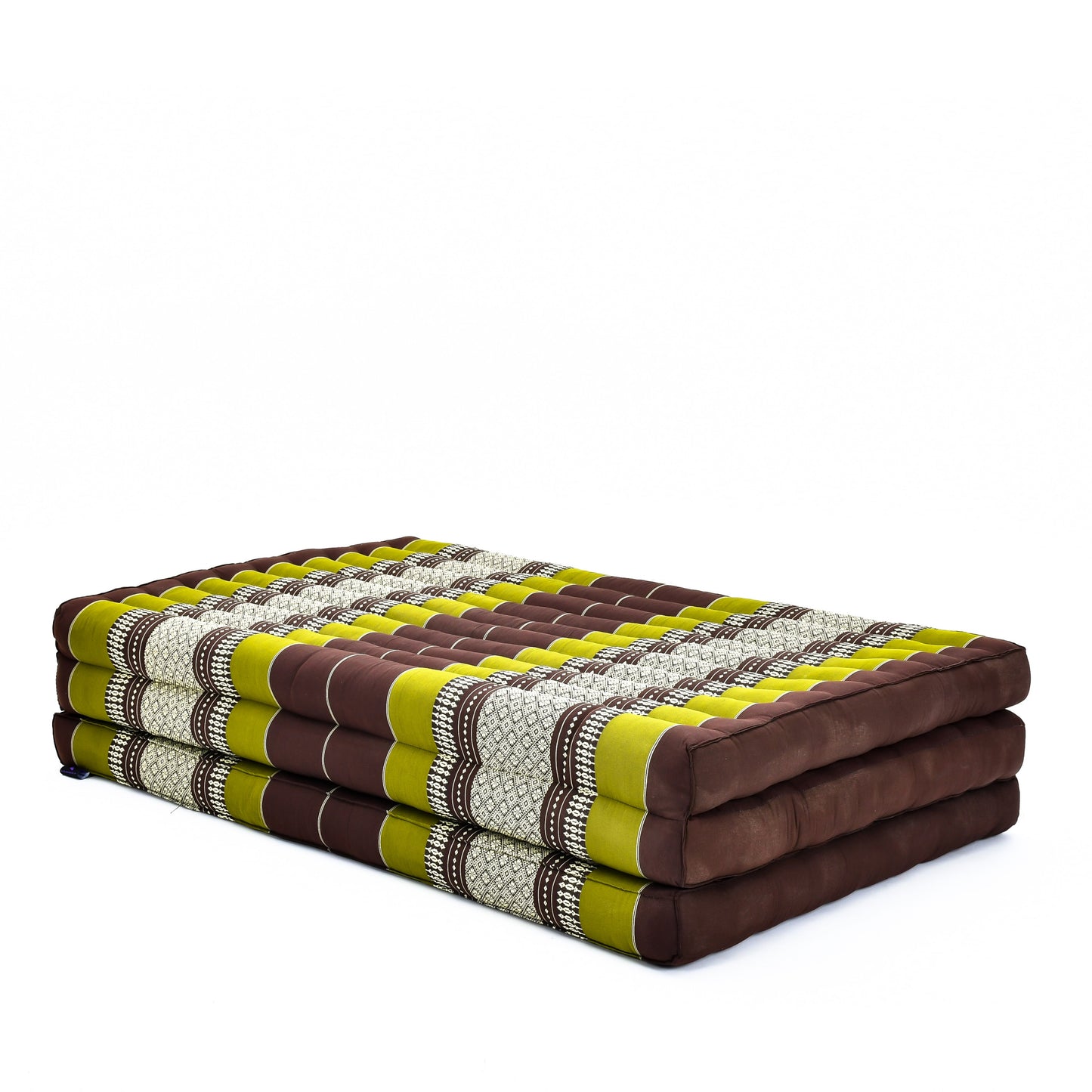 Kapok Folding Mattress – Thick Cotton Padded Guest Bed for Home, Sleeping & Mindfulness Corner, Sf20 - Brown, Green, L: 79x39