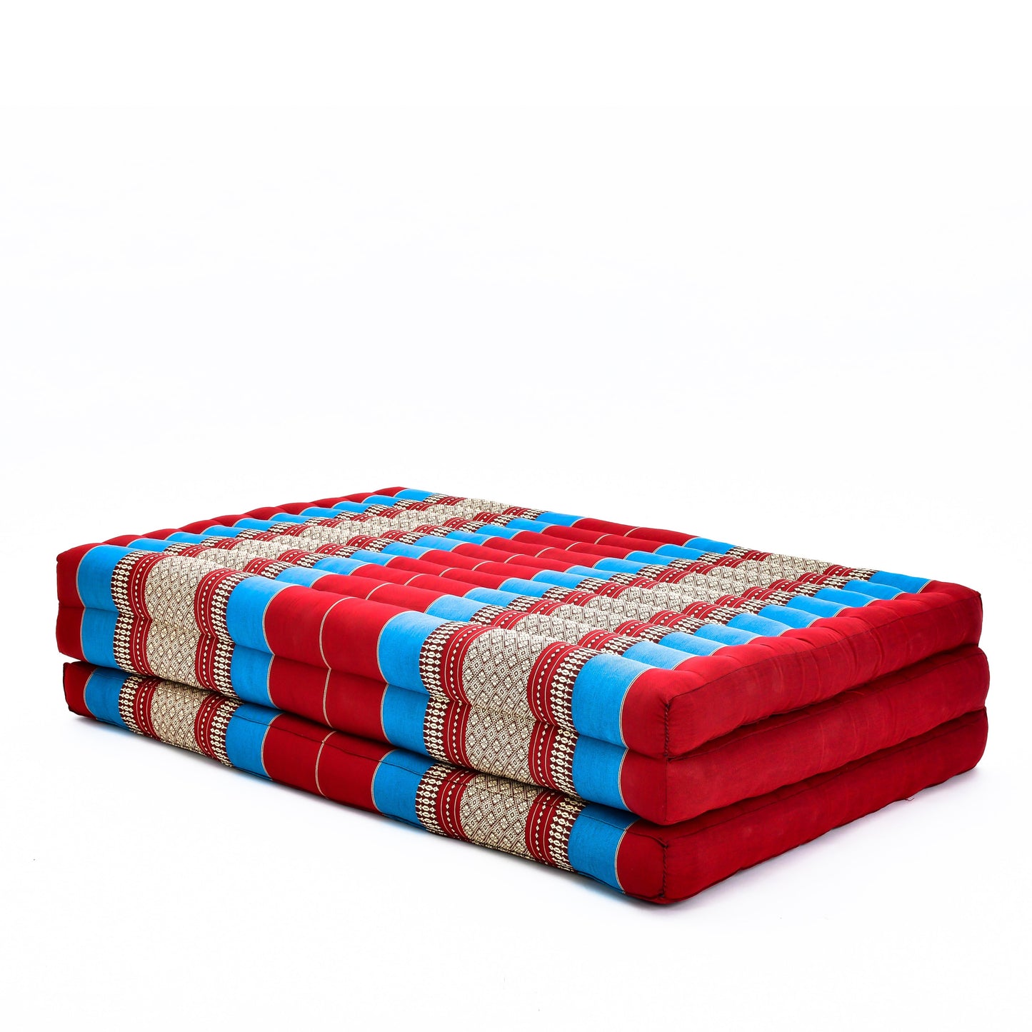 Kapok Folding Mattress – Thick Cotton Padded Guest Bed for Home, Sleeping & Mindfulness Corner, Sf27 - Blue, Red, L: 79x39