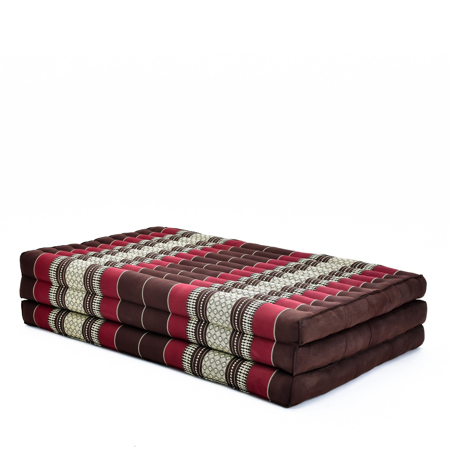 Kapok Folding Mattress – Thick Cotton Padded Guest Bed for Home, Sleeping & Mindfulness Corner, Sf19 - Red, Brown, L: 79x39