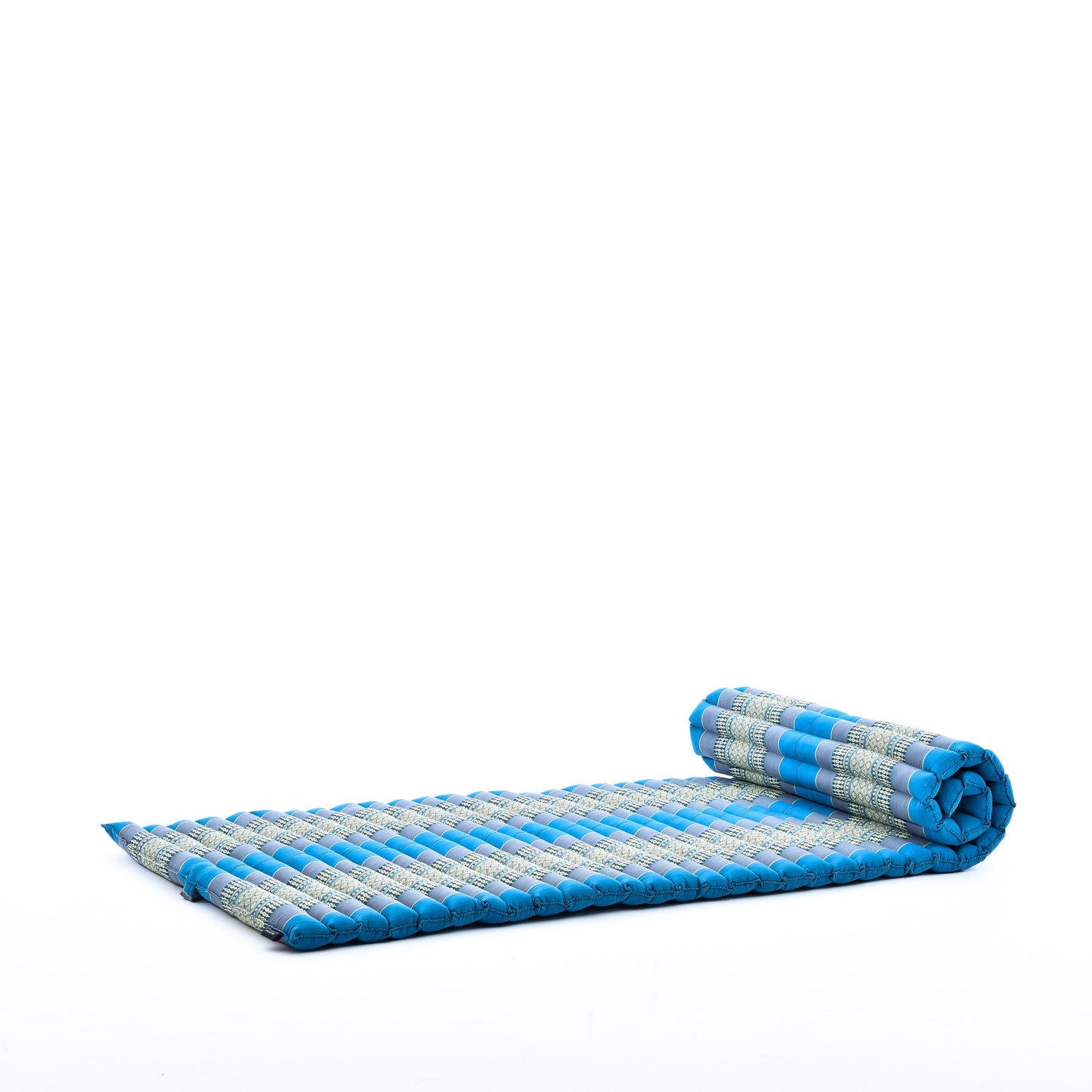 Kapok Roll-Up Mattress – Foldable Sleeping & Relax Mat with Cotton Cover for Home & Outdoor Use, Sf22 - Blue, M: 75x28