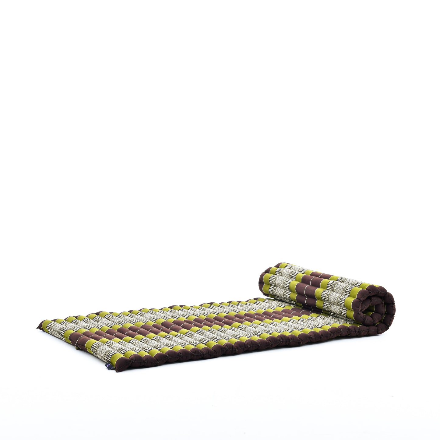 Kapok Roll-Up Mattress – Foldable Sleeping & Relax Mat with Cotton Cover for Home & Outdoor Use, Sf20 - Brown, Green, M: 75x28