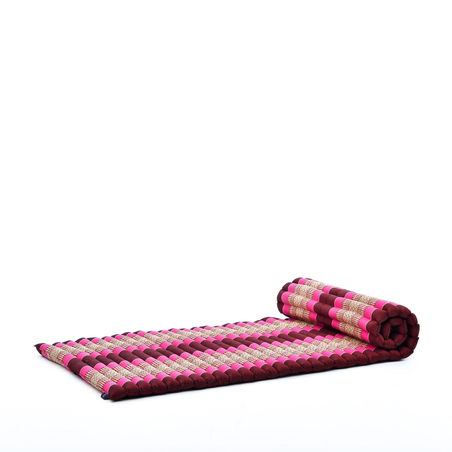 Kapok Roll-Up Mattress – Foldable Sleeping & Relax Mat with Cotton Cover for Home & Outdoor Use, Sf29 - Auburn, Pink, M: 75x28
