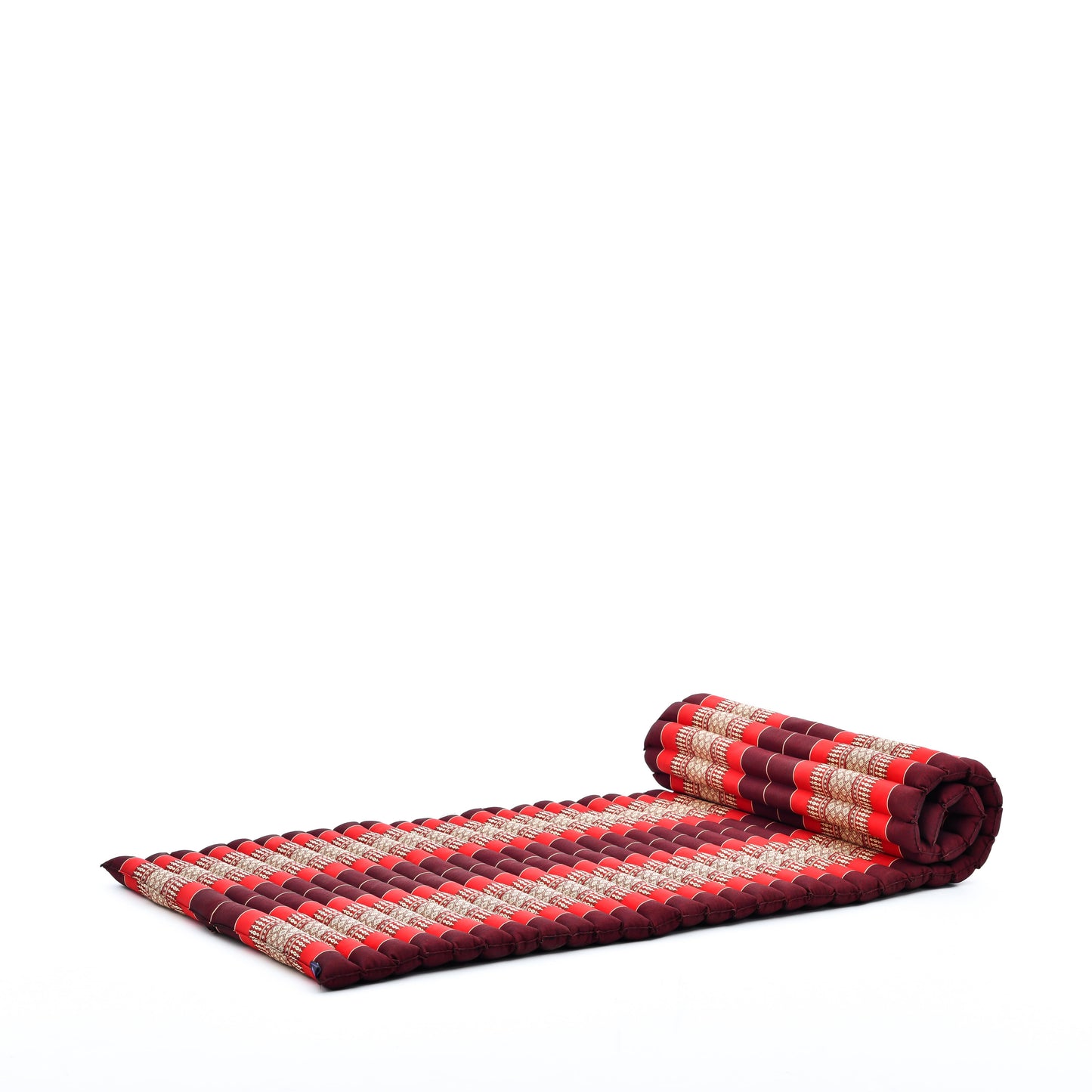 Kapok Roll-Up Mattress – Foldable Sleeping & Relax Mat with Cotton Cover for Home & Outdoor Use, Sf24 - Red, Brown, M: 75x28