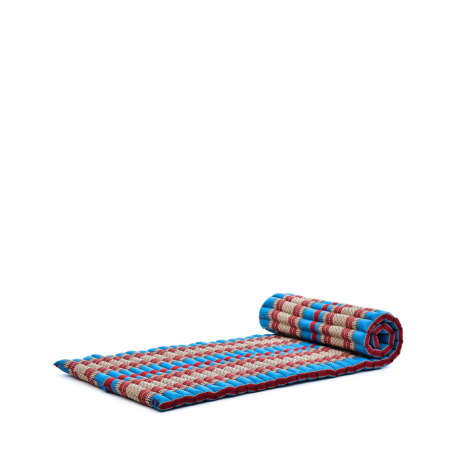 Kapok Roll-Up Mattress – Foldable Sleeping & Relax Mat with Cotton Cover for Home & Outdoor Use, Sf27 - Blue, Red, M: 75x28