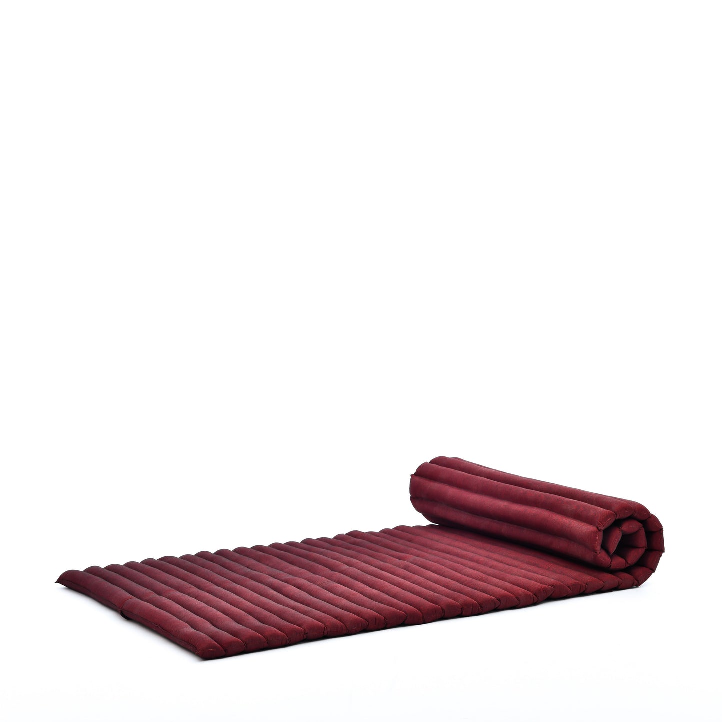 Kapok Roll-Up Mattress – Foldable Sleeping & Relax Mat with Cotton Cover for Home & Outdoor Use, Cl24 - Red, M: 75x28