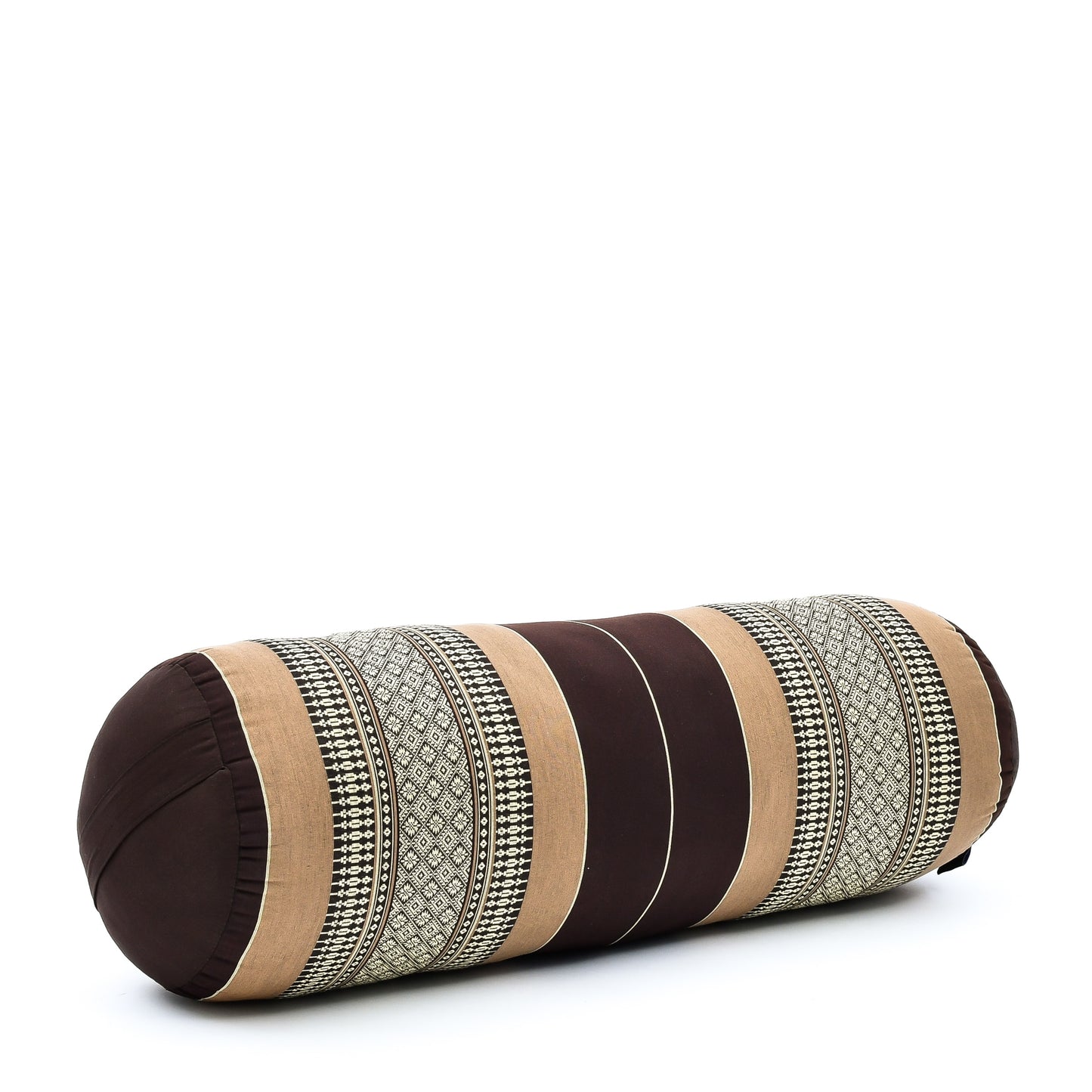Large Yoga Bolster – Kapok-Filled Meditation Cushion with Cotton Cover, Sf10 - Brown