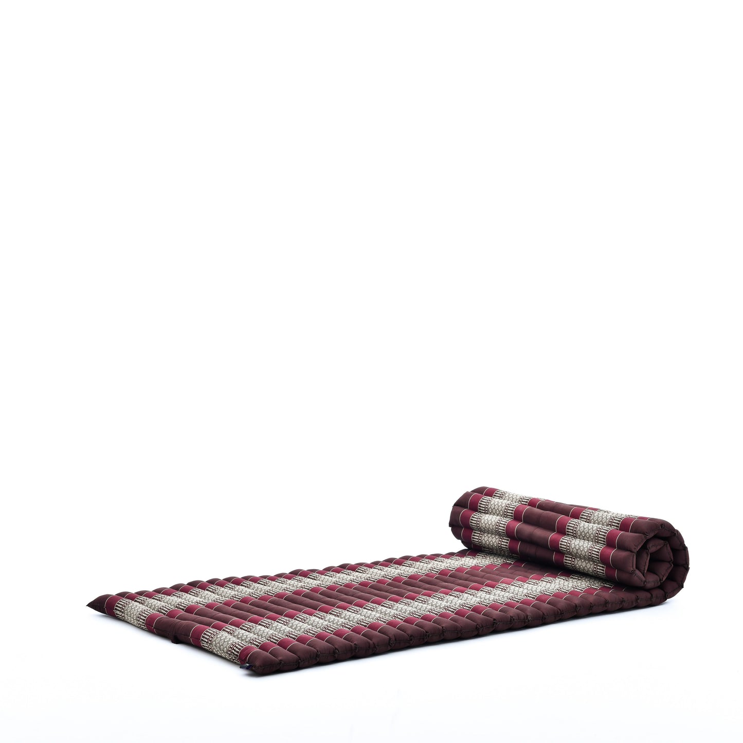 Kapok Roll-Up Mattress – Foldable Sleeping & Relax Mat with Cotton Cover for Home & Outdoor Use, Sf19 - Red, Brown, M: 75x28