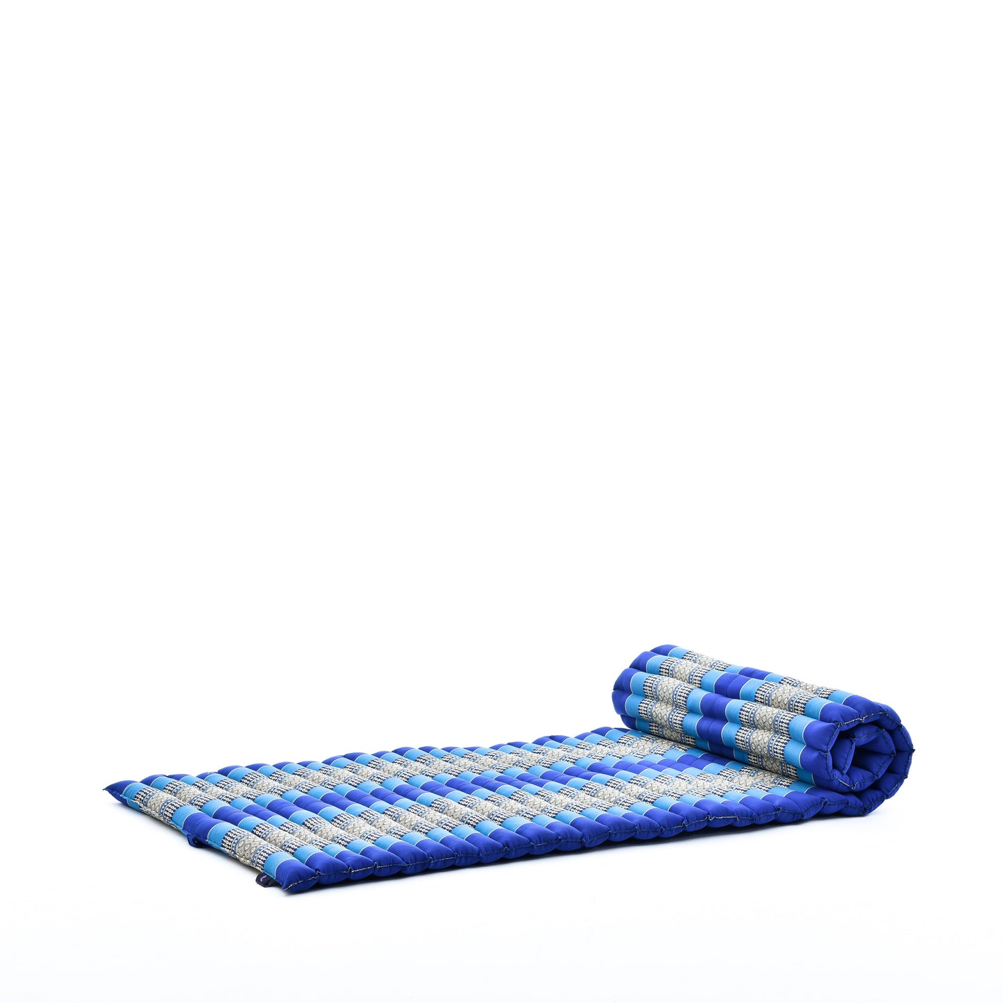 Kapok Roll-Up Mattress – Foldable Sleeping & Relax Mat with Cotton Cover for Home & Outdoor Use, Sf28 - Blue, M: 75x28