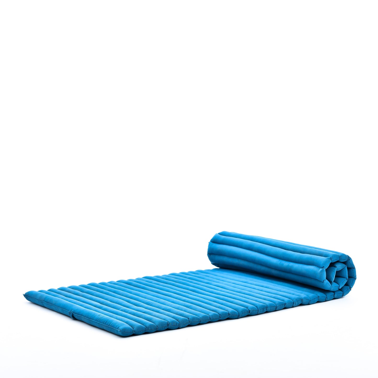 Kapok Roll-Up Mattress – Foldable Sleeping & Relax Mat with Cotton Cover for Home & Outdoor Use, Cl22 - Light Blue, M: 75x28