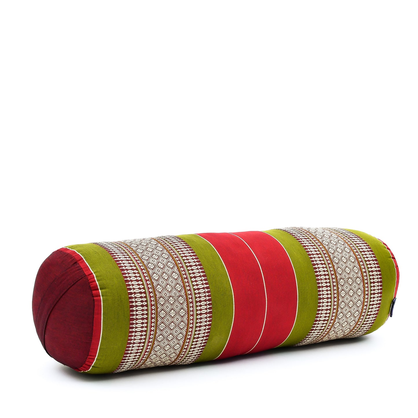Large Yoga Bolster – Kapok-Filled Meditation Cushion with Cotton Cover, Sf11 - Red, Green