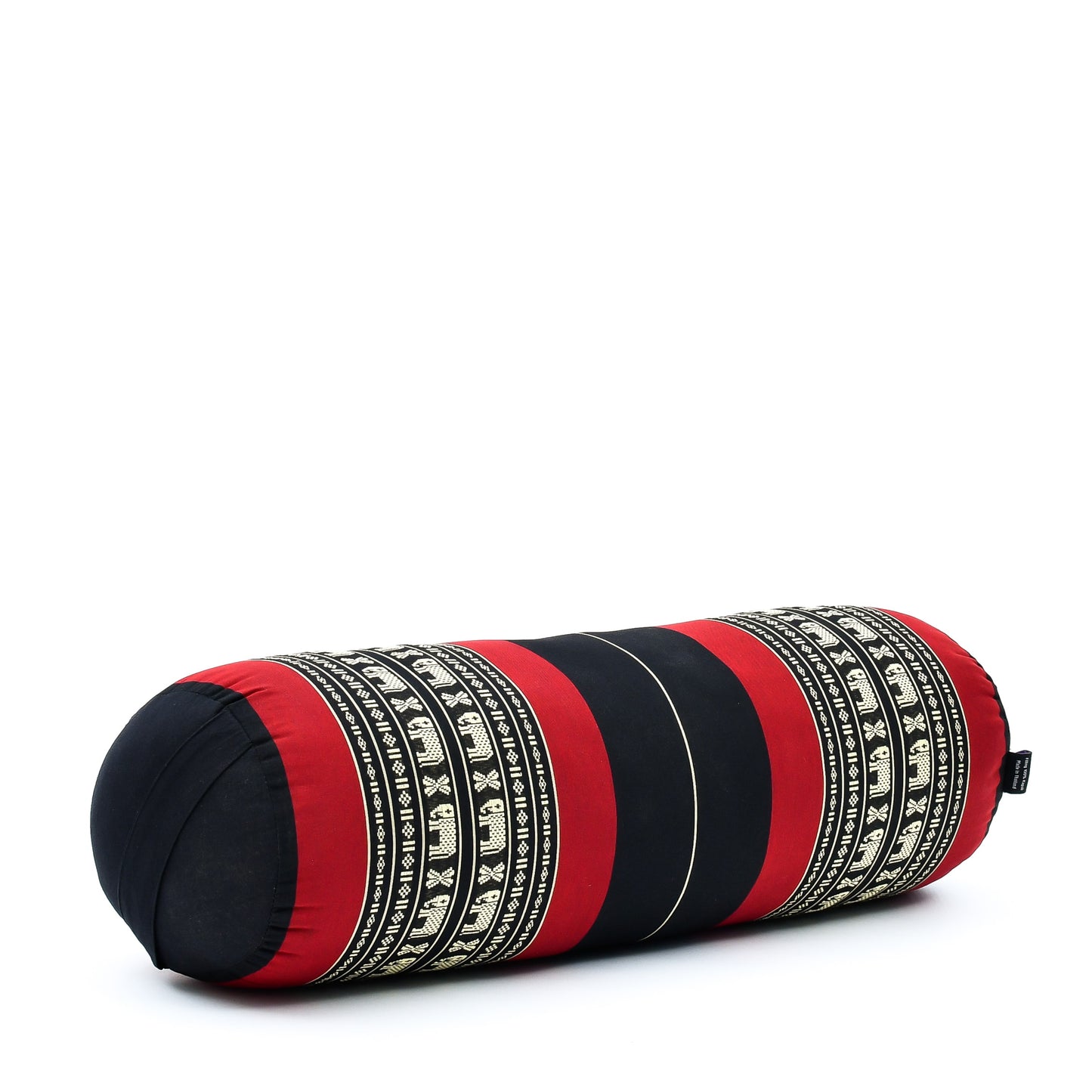 Large Yoga Bolster – Kapok-Filled Meditation Cushion with Cotton Cover, Sf13 - Red, Black