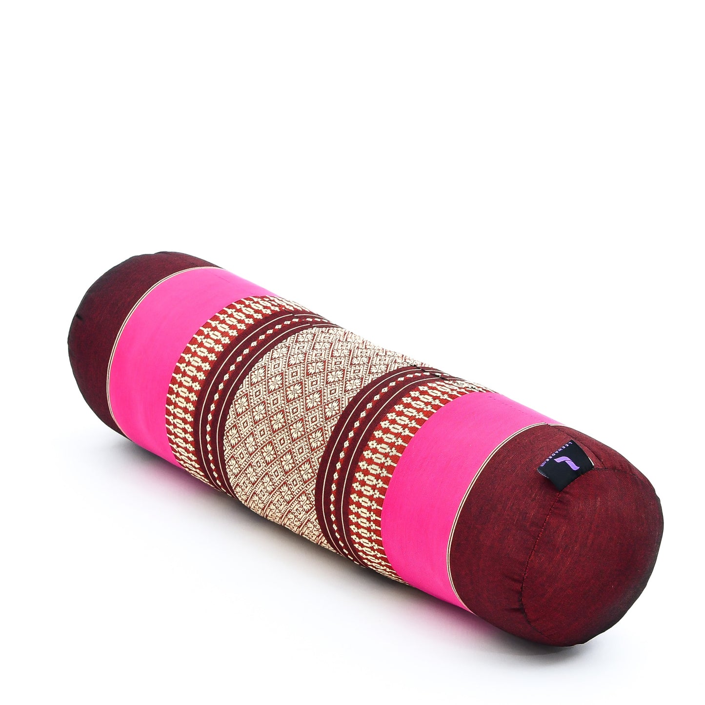 Yoga Roll Cushion – Compact Kapok Bolster & Meditation Pillow with Cotton Cover, Sf29 - Auburn, Pink