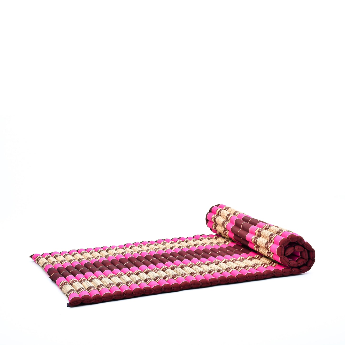 Kapok Roll-Up Mattress – Foldable Sleeping & Relax Mat with Cotton Cover for Home & Outdoor Use, Sf29 - Auburn, Pink, L: 75x39