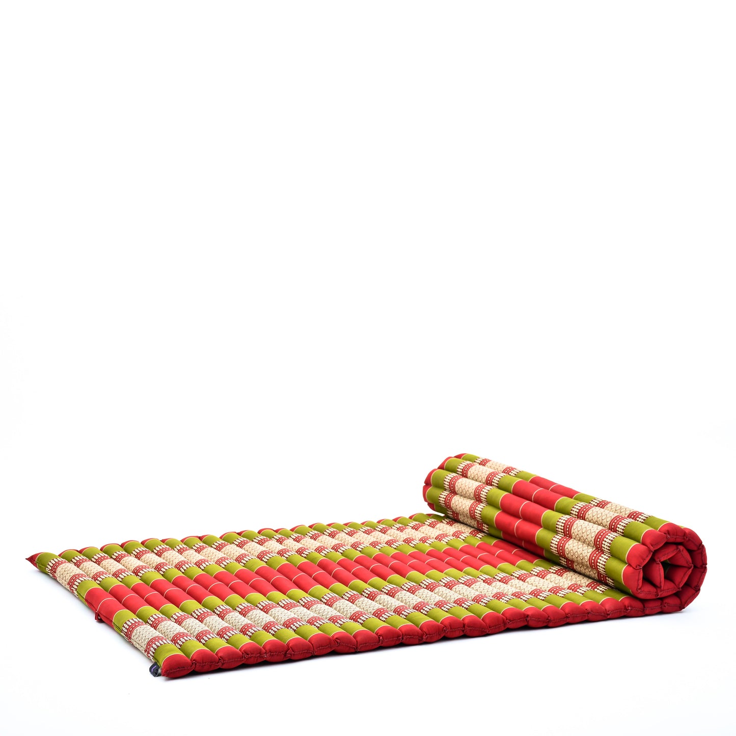 Kapok Roll-Up Mattress – Foldable Sleeping & Relax Mat with Cotton Cover for Home & Outdoor Use, Sf11 - Red, Green, L: 75x39