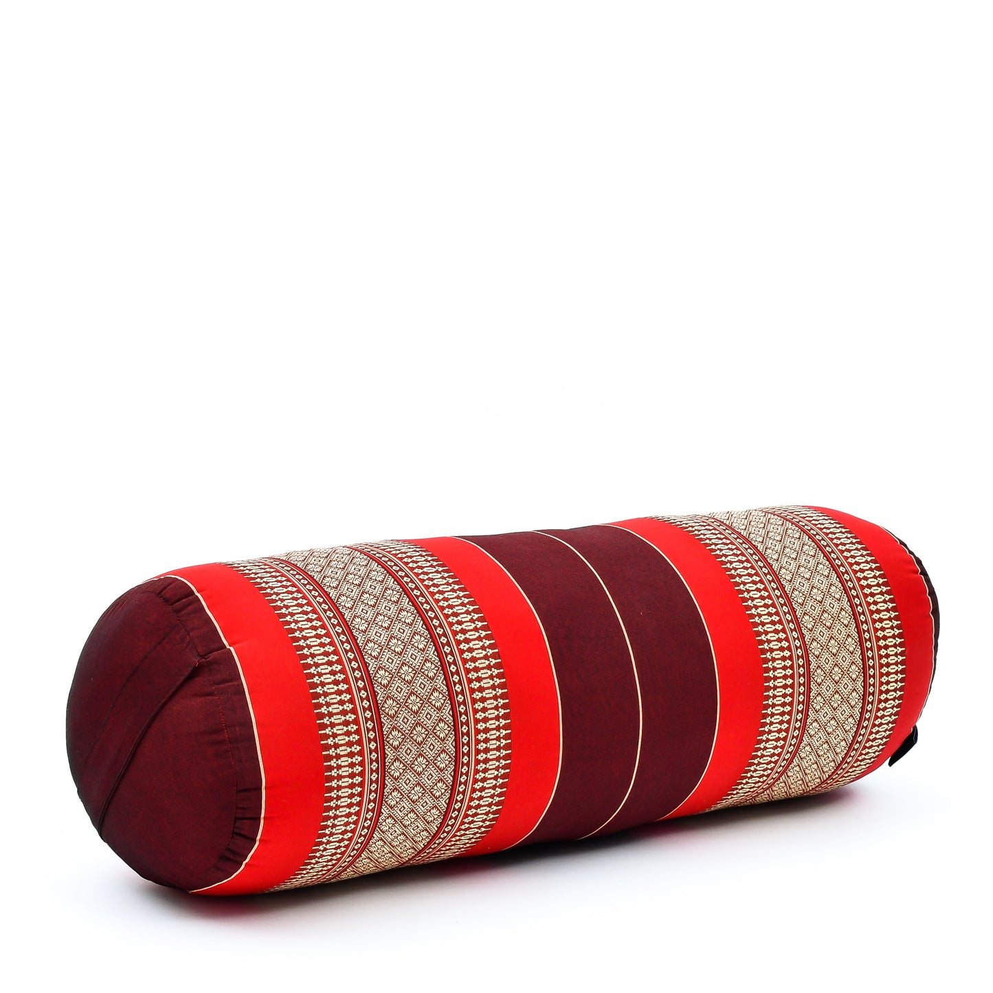 Large Yoga Bolster – Kapok-Filled Meditation Cushion with Cotton Cover, Sf24 - Red, Brown