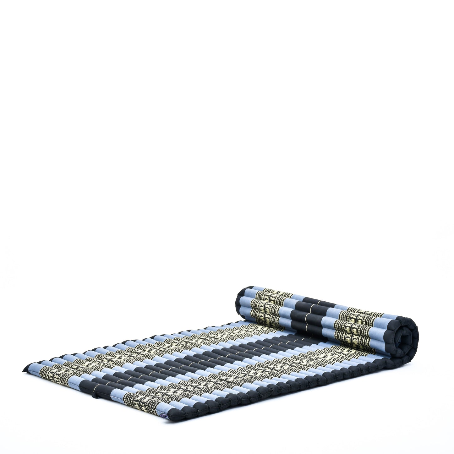 Kapok Roll-Up Mattress – Foldable Sleeping & Relax Mat with Cotton Cover for Home & Outdoor Use, Sf15 - Blue, L: 75x39