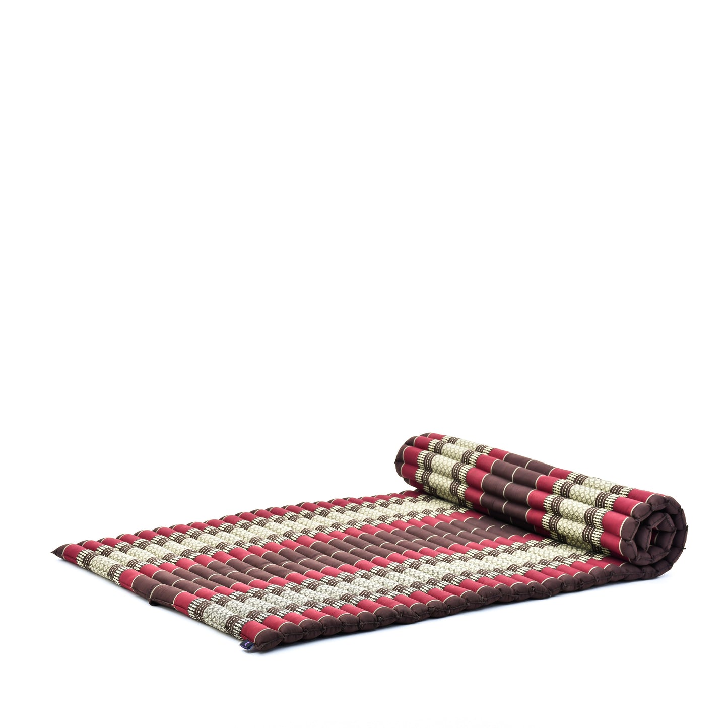 Kapok Roll-Up Mattress – Foldable Sleeping & Relax Mat with Cotton Cover for Home & Outdoor Use, Sf19 - Red, Brown, L: 75x39