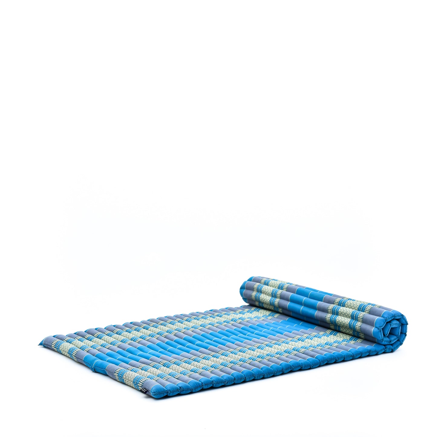 Kapok Roll-Up Mattress – Foldable Sleeping & Relax Mat with Cotton Cover for Home & Outdoor Use, Sf22 - Blue, L: 75x39