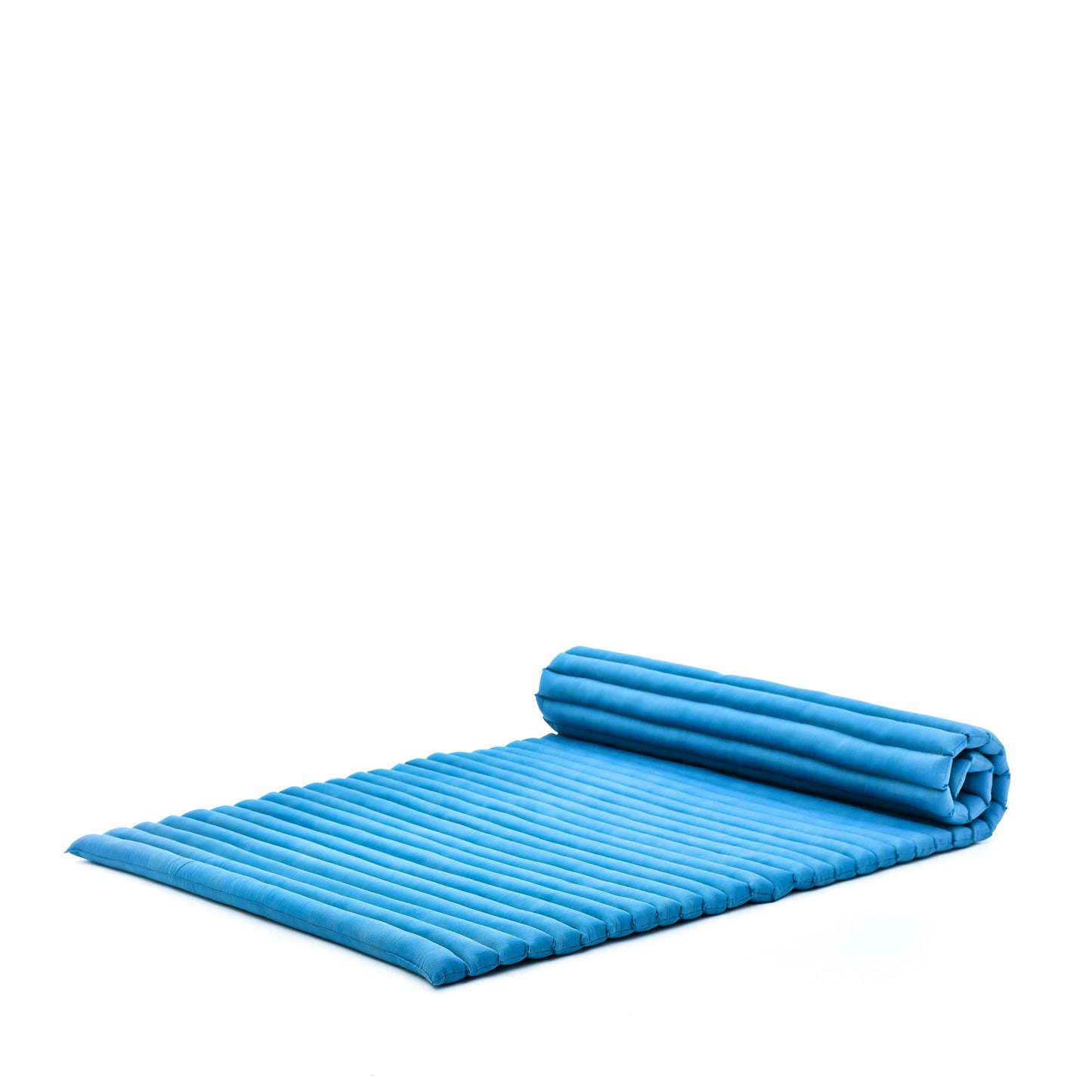Kapok Roll-Up Mattress – Foldable Sleeping & Relax Mat with Cotton Cover for Home & Outdoor Use, Cl22 - Light Blue, L: 75x39