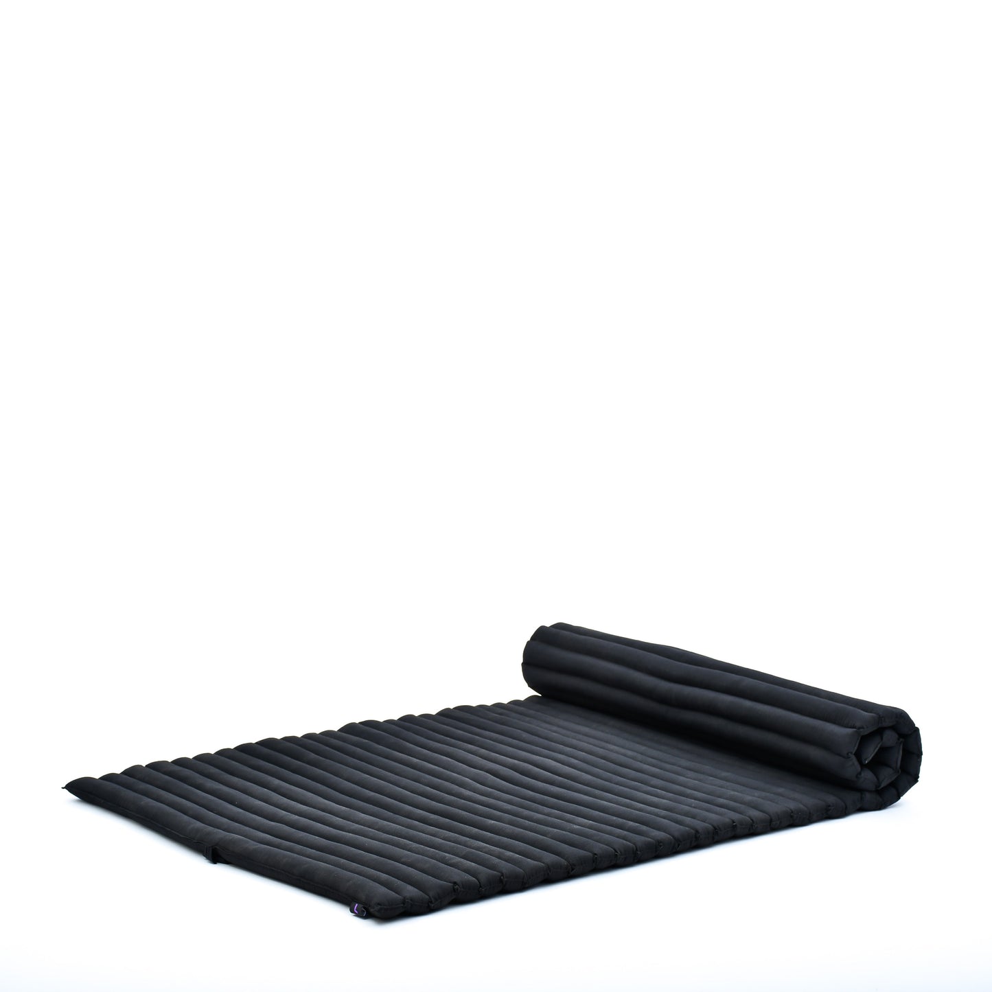 Kapok Roll-Up Mattress – Foldable Sleeping & Relax Mat with Cotton Cover for Home & Outdoor Use, Cl02 - Black, L: 75x39