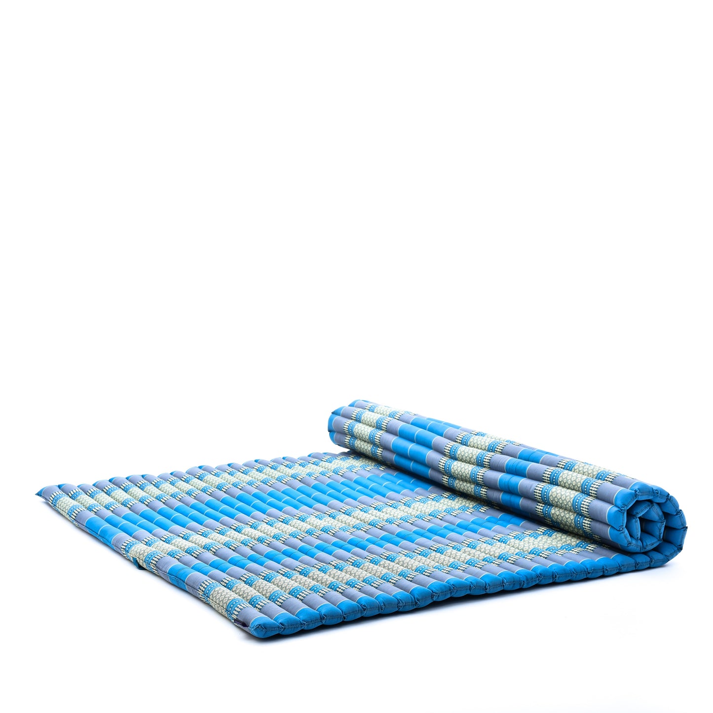 Kapok Roll-Up Mattress – Foldable Sleeping & Relax Mat with Cotton Cover for Home & Outdoor Use, Sf22 - Blue, XL: 75x57