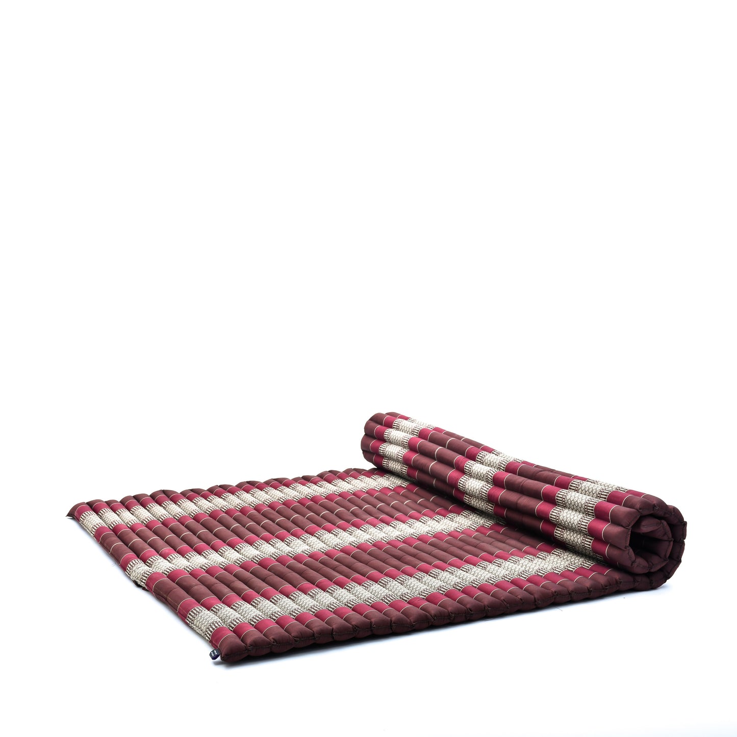 Kapok Roll-Up Mattress – Foldable Sleeping & Relax Mat with Cotton Cover for Home & Outdoor Use, Sf19 - Red, Brown, XL: 75x57