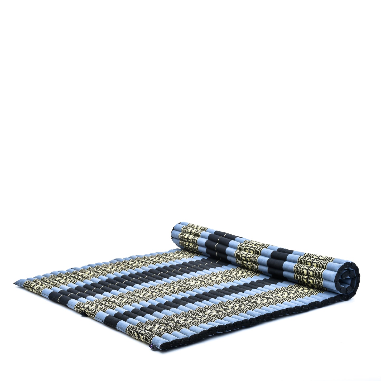 Kapok Roll-Up Mattress – Foldable Sleeping & Relax Mat with Cotton Cover for Home & Outdoor Use, Sf15 - Blue, XL: 75x57