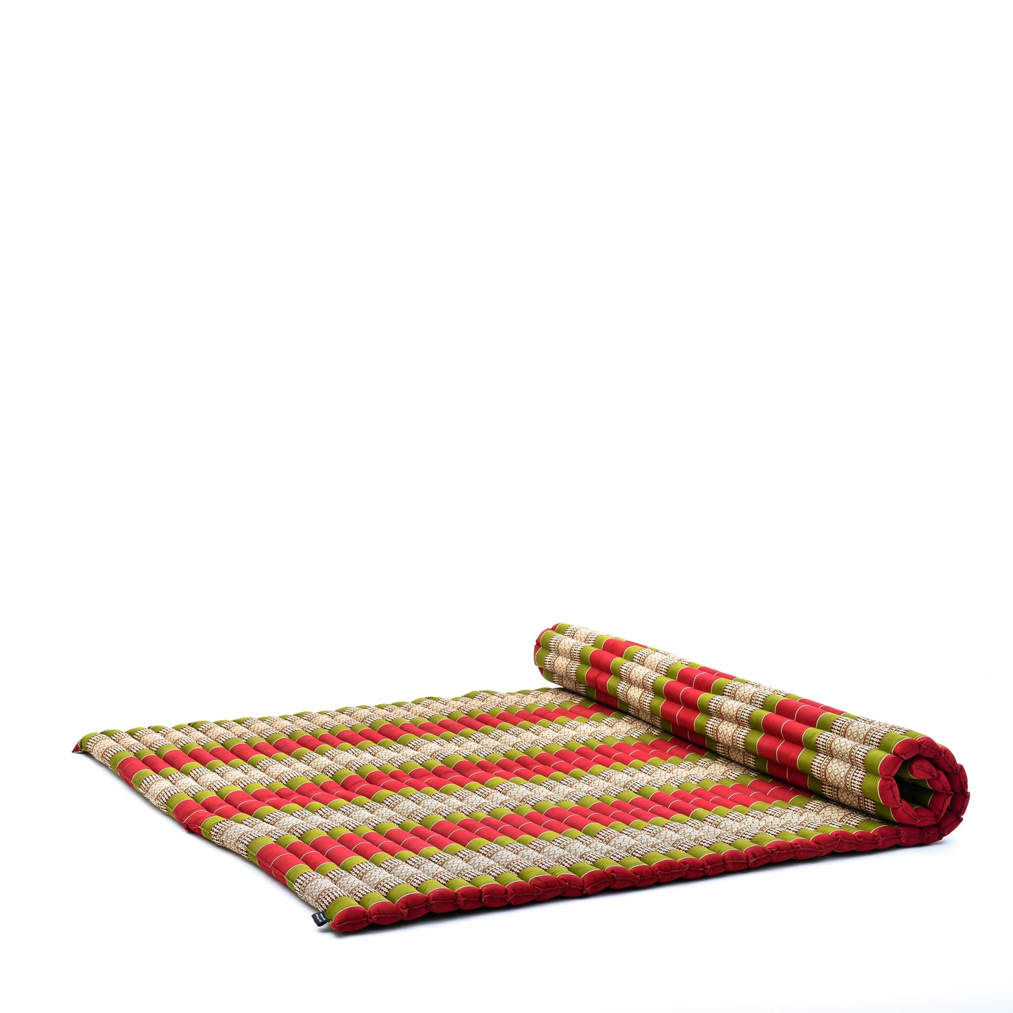 Kapok Roll-Up Mattress – Foldable Sleeping & Relax Mat with Cotton Cover for Home & Outdoor Use, Sf11 - Red, Green, XL: 75x57