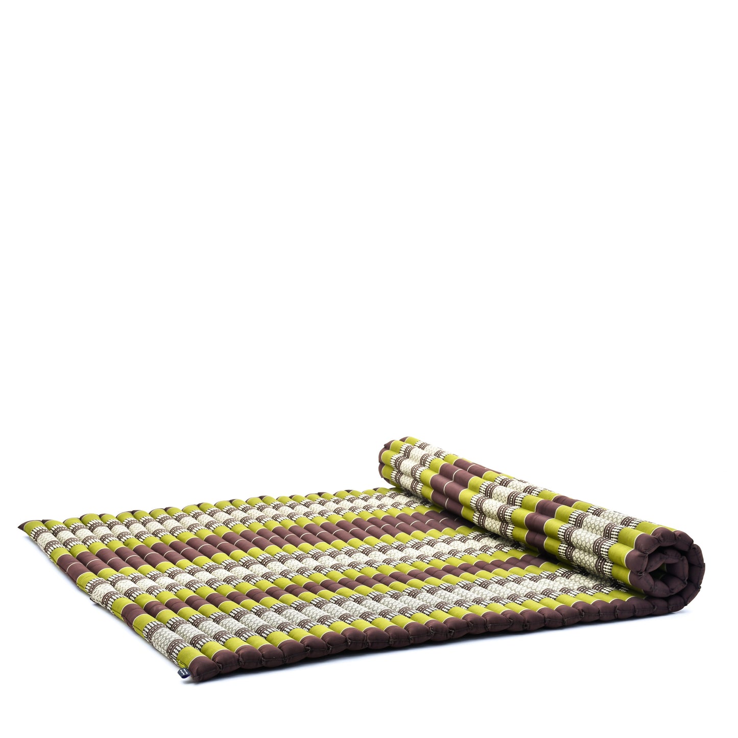 Kapok Roll-Up Mattress – Foldable Sleeping & Relax Mat with Cotton Cover for Home & Outdoor Use, Sf20 - Brown, Green, XL: 75x57