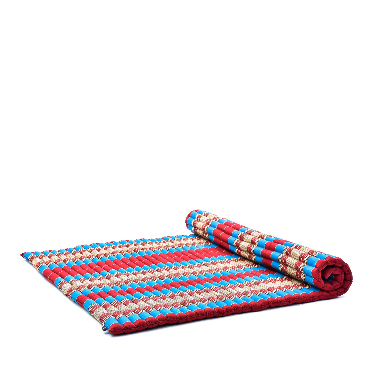 Kapok Roll-Up Mattress – Foldable Sleeping & Relax Mat with Cotton Cover for Home & Outdoor Use, Sf27 - Blue, Red, XL: 75x57