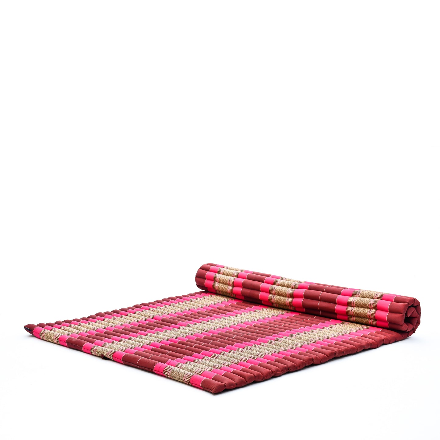 Kapok Roll-Up Mattress – Foldable Sleeping & Relax Mat with Cotton Cover for Home & Outdoor Use, Sf29 - Auburn, Pink, XL: 75x57