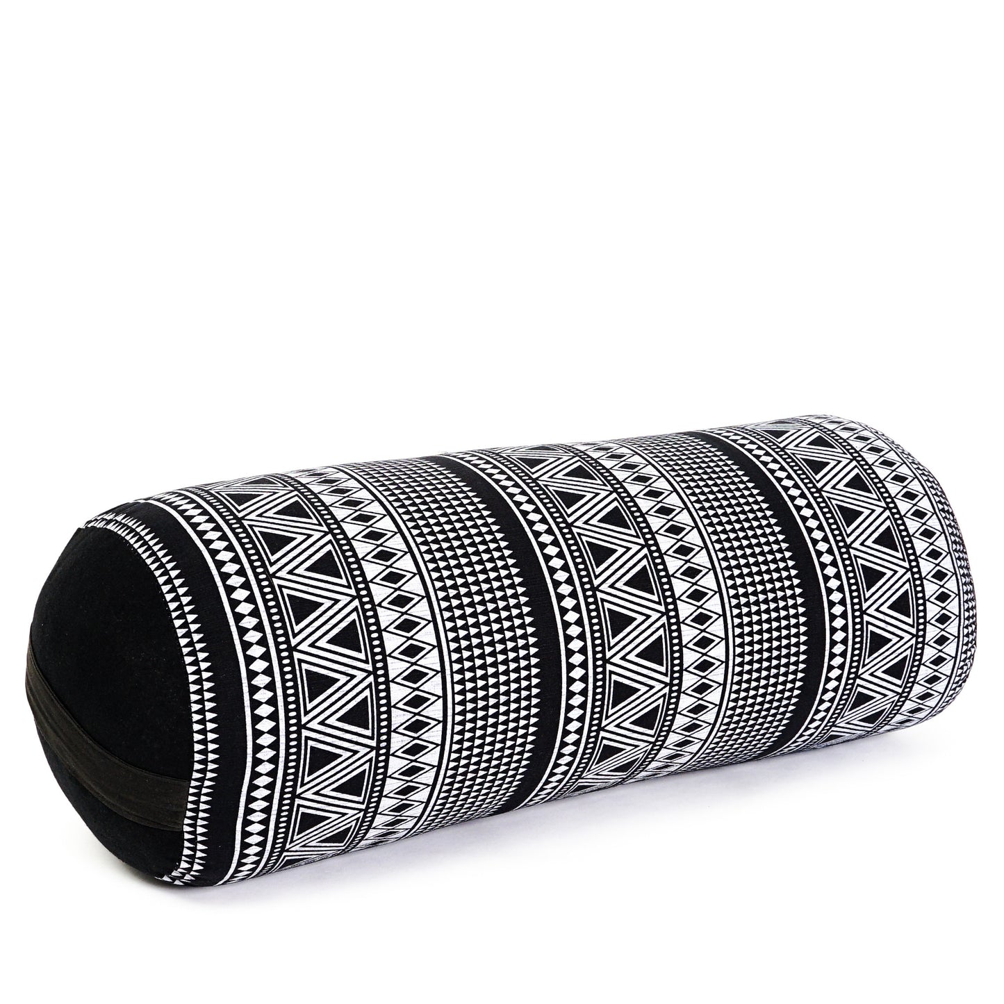 Large Yoga Bolster – Kapok-Filled Meditation Cushion with Cotton Cover, Cbt3 - Black