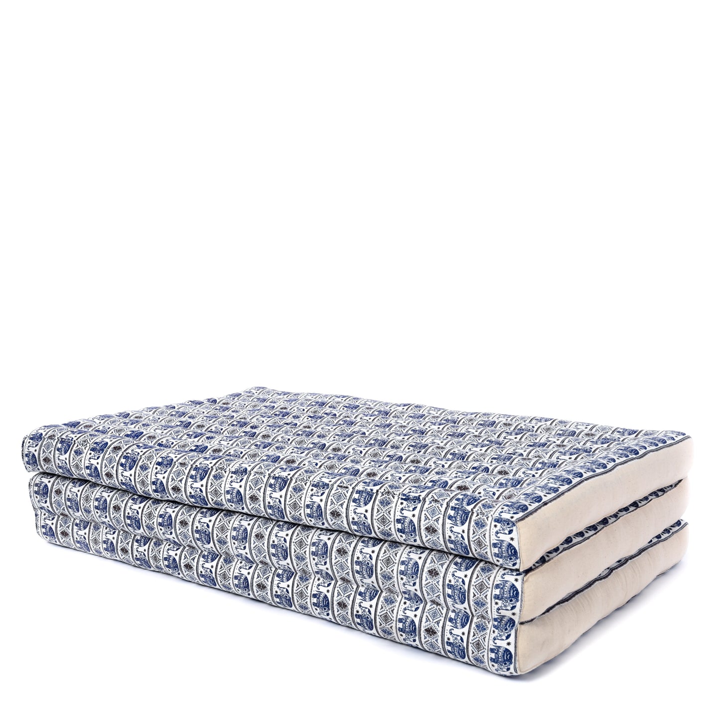 Kapok Folding Mattress – Thick Cotton Padded Guest Bed for Home, Sleeping & Mindfulness Corner, El1 - Blue, L: 79x39