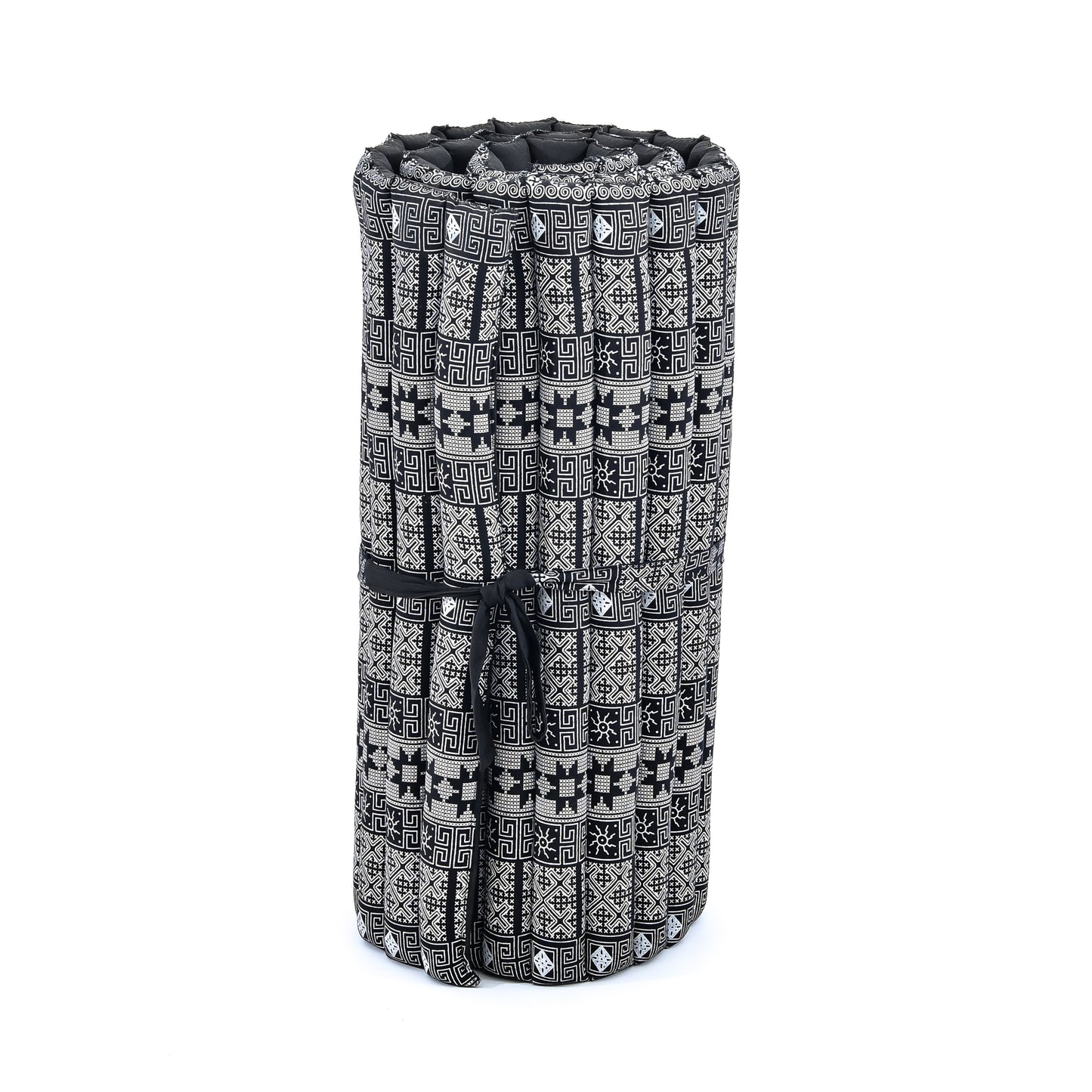 Kapok Roll-Up Mattress – Foldable Sleeping & Relax Mat with Cotton Cover for Home & Outdoor Use, Cbt4 - Black, M: 75x28