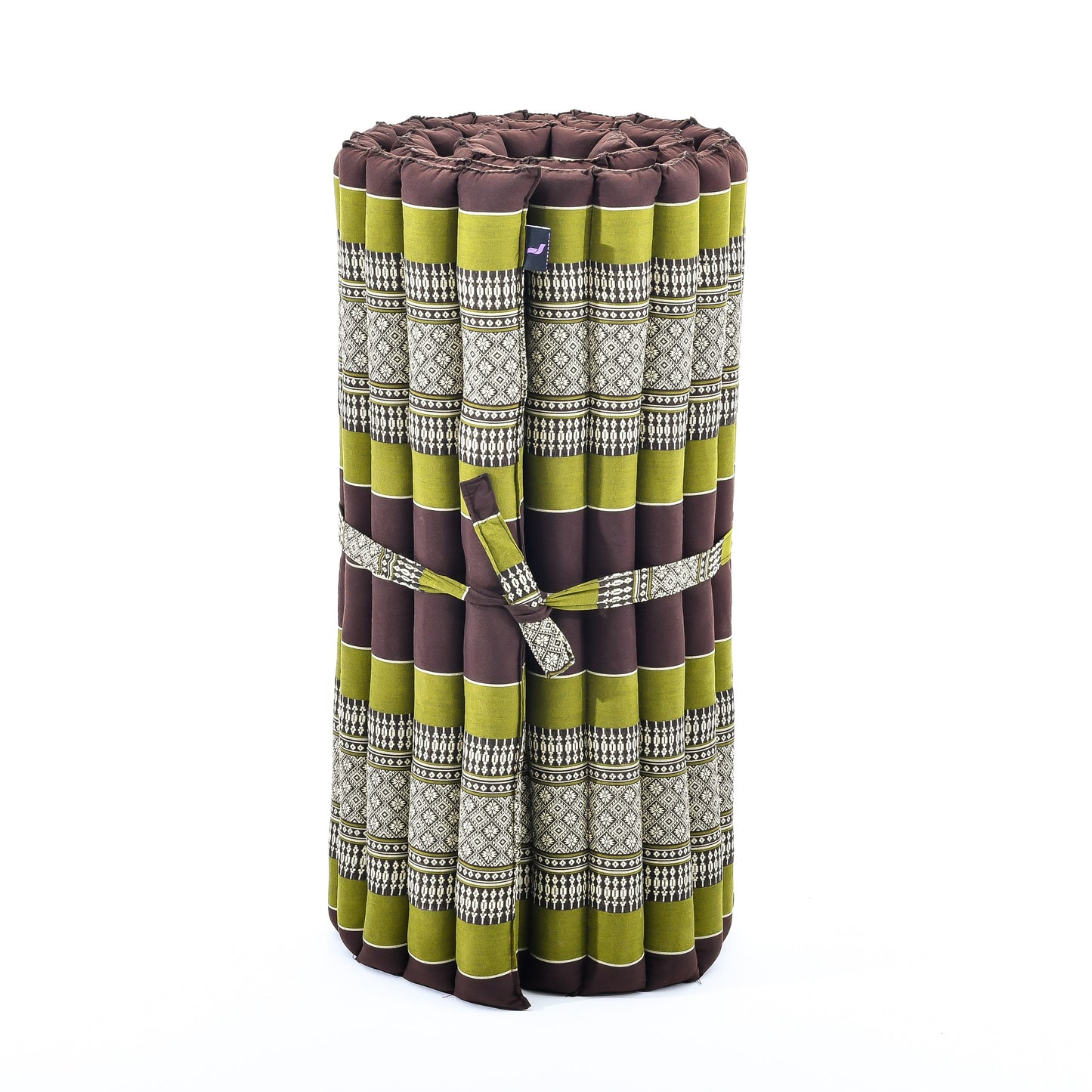 Kapok Roll-Up Mattress – Foldable Sleeping & Relax Mat with Cotton Cover for Home & Outdoor Use, Sf20 - Brown, Green, M: 75x28