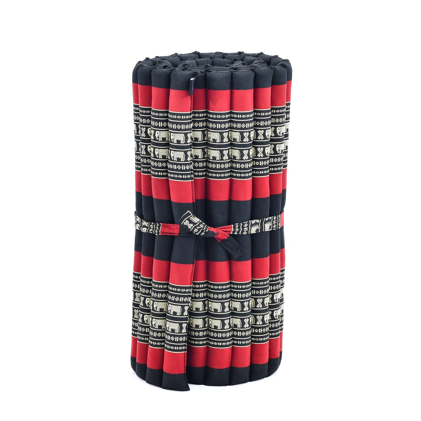 Kapok Roll-Up Mattress – Foldable Sleeping & Relax Mat with Cotton Cover for Home & Outdoor Use, Sf13 - Red, Black, M: 75x28