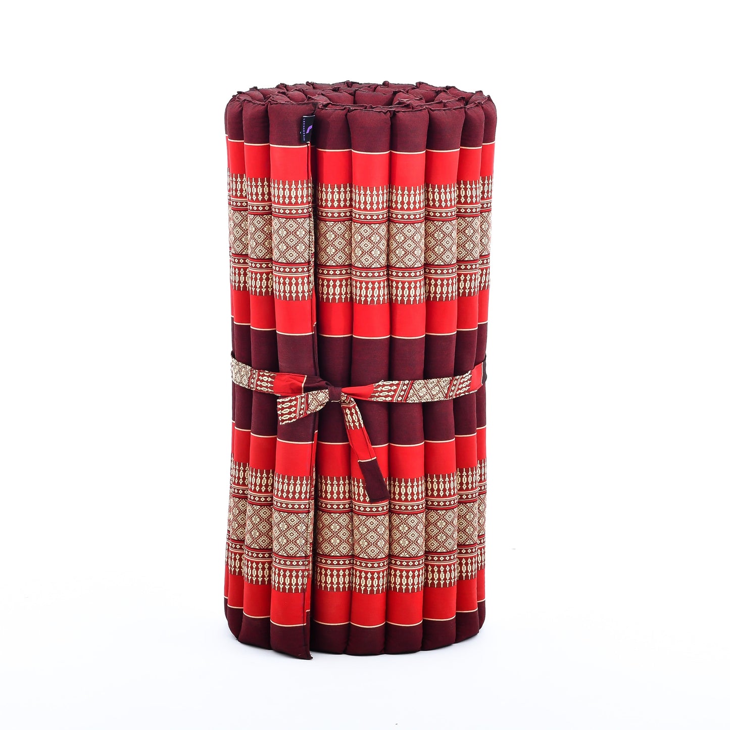 Kapok Roll-Up Mattress – Foldable Sleeping & Relax Mat with Cotton Cover for Home & Outdoor Use, Sf24 - Red, Brown, M: 75x28