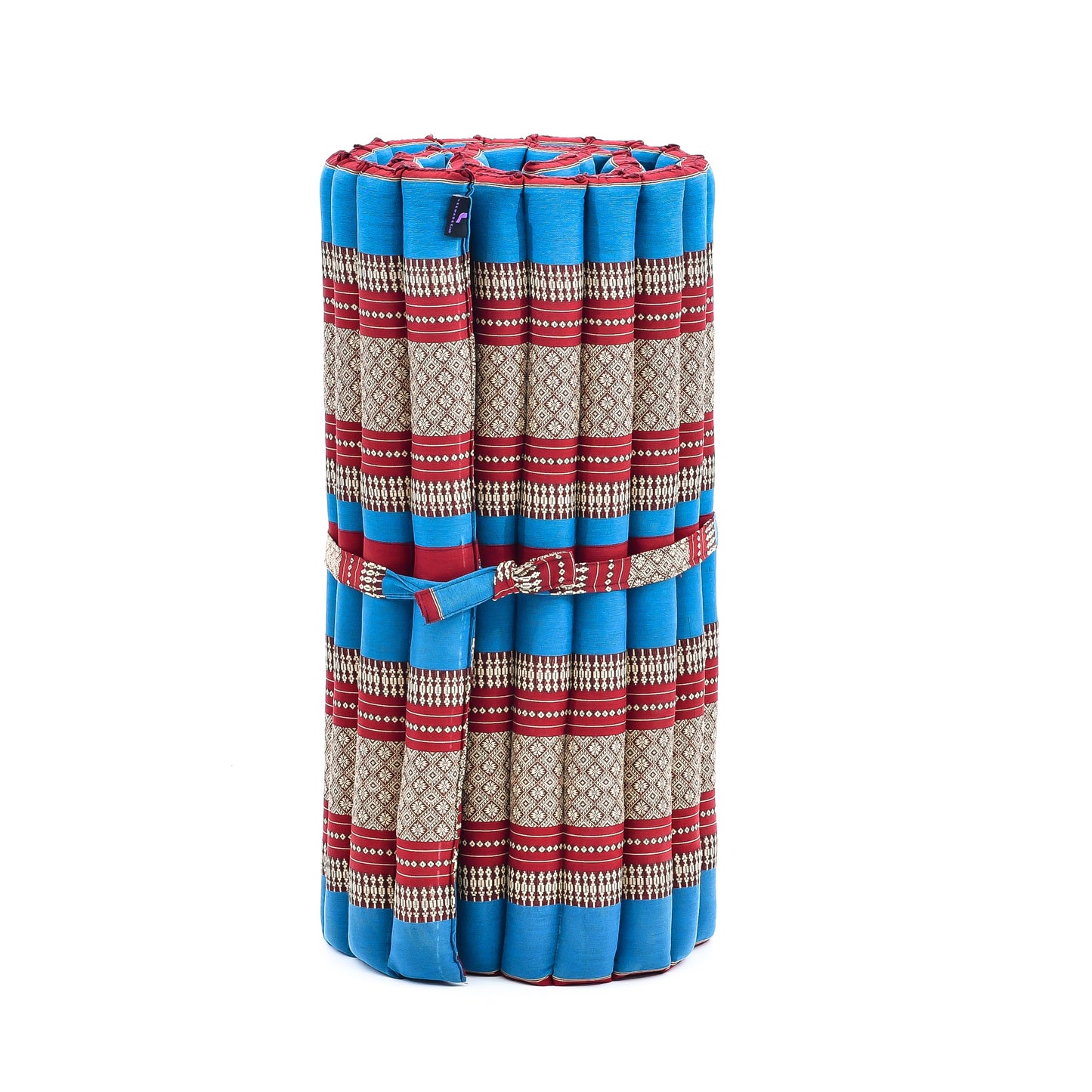 Kapok Roll-Up Mattress – Foldable Sleeping & Relax Mat with Cotton Cover for Home & Outdoor Use, Sf27 - Blue, Red, M: 75x28