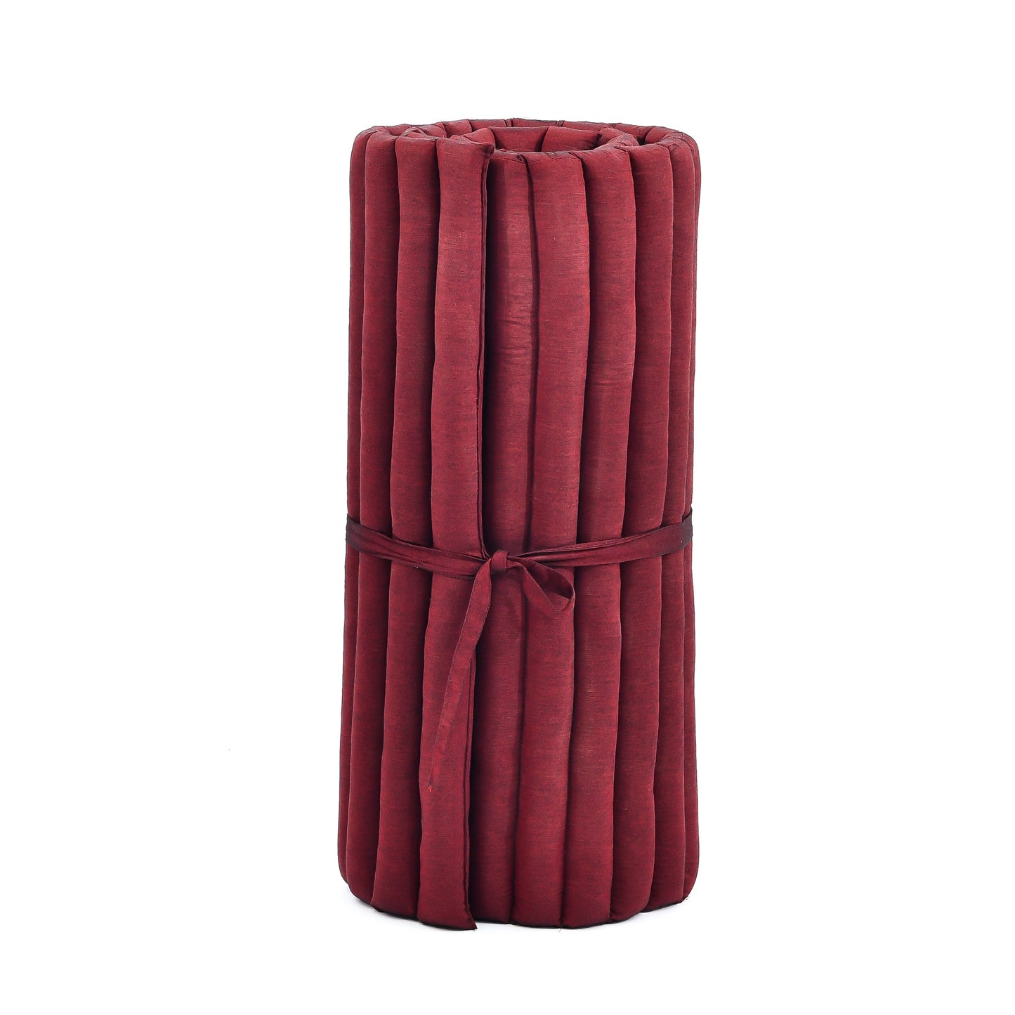 Kapok Roll-Up Mattress – Foldable Sleeping & Relax Mat with Cotton Cover for Home & Outdoor Use, Cl24 - Red, M: 75x28