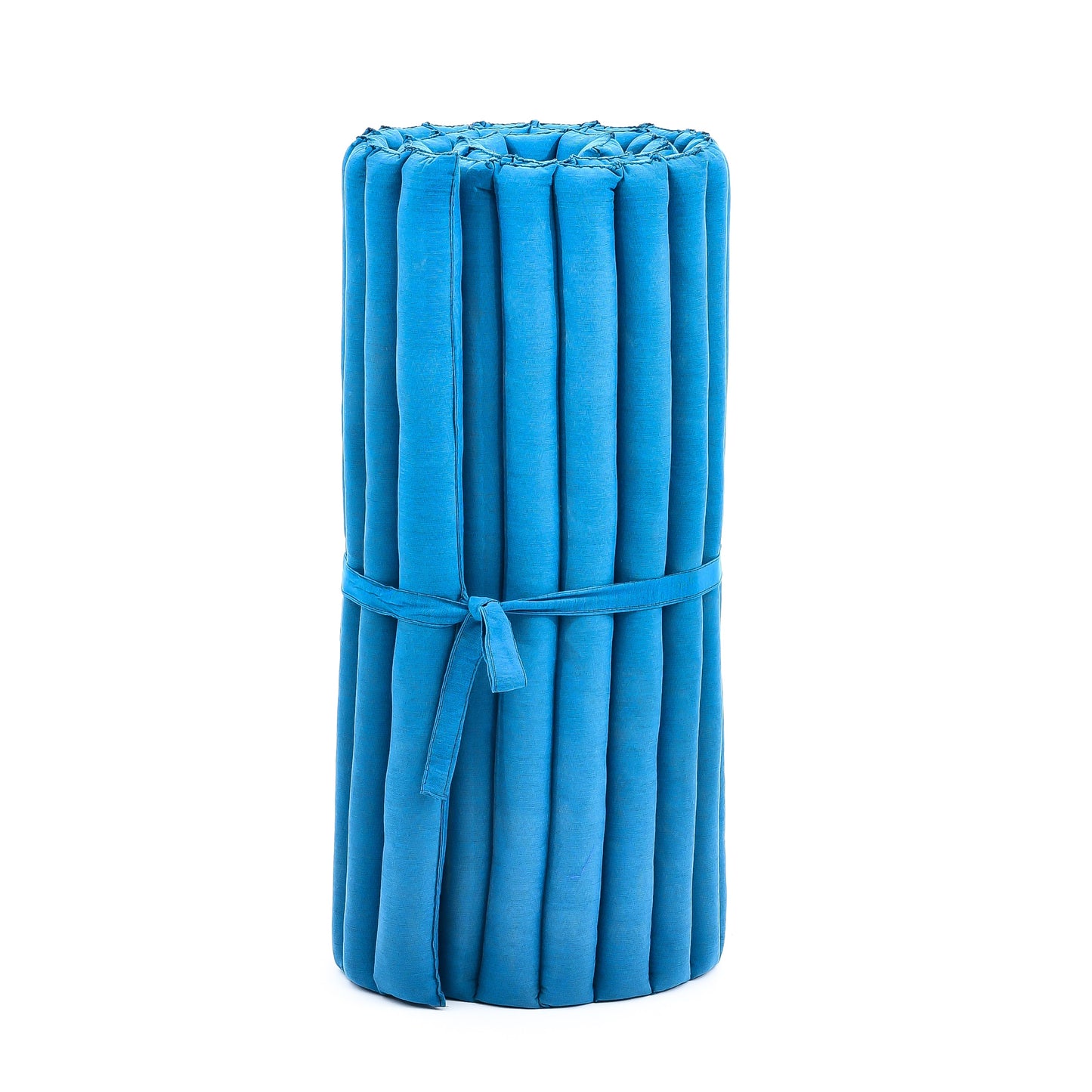 Kapok Roll-Up Mattress – Foldable Sleeping & Relax Mat with Cotton Cover for Home & Outdoor Use, Cl22 - Light Blue, M: 75x28