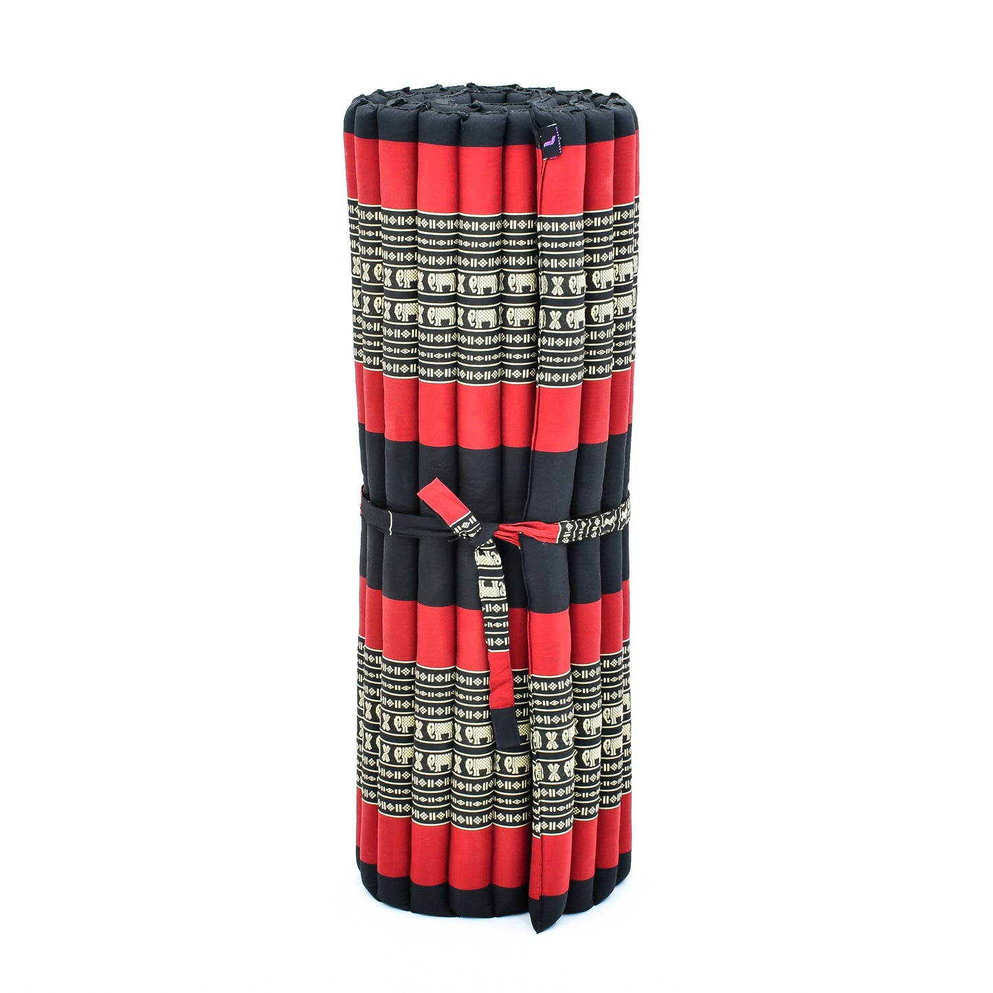 Kapok Roll-Up Mattress – Foldable Sleeping & Relax Mat with Cotton Cover for Home & Outdoor Use, Sf13 - Red, Black, L: 75x39