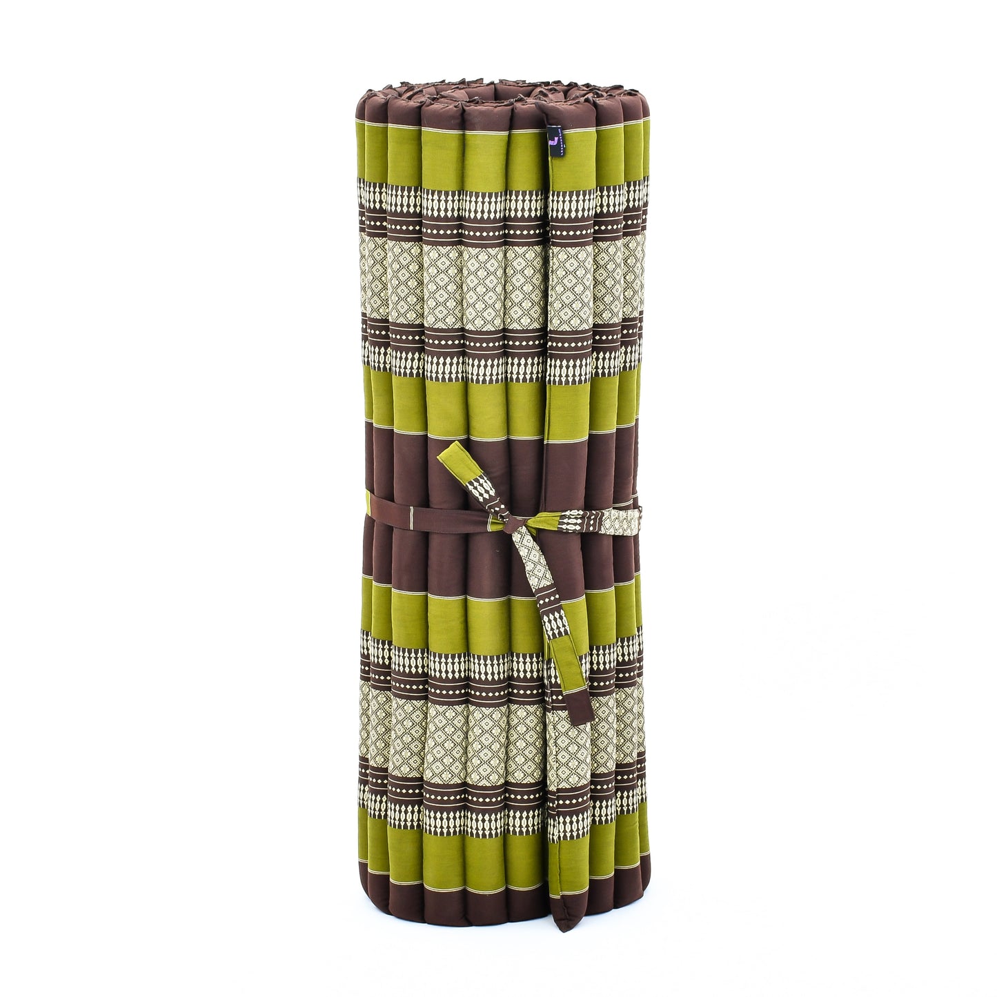 Kapok Roll-Up Mattress – Foldable Sleeping & Relax Mat with Cotton Cover for Home & Outdoor Use, Sf20 - Brown, Green, L: 75x39