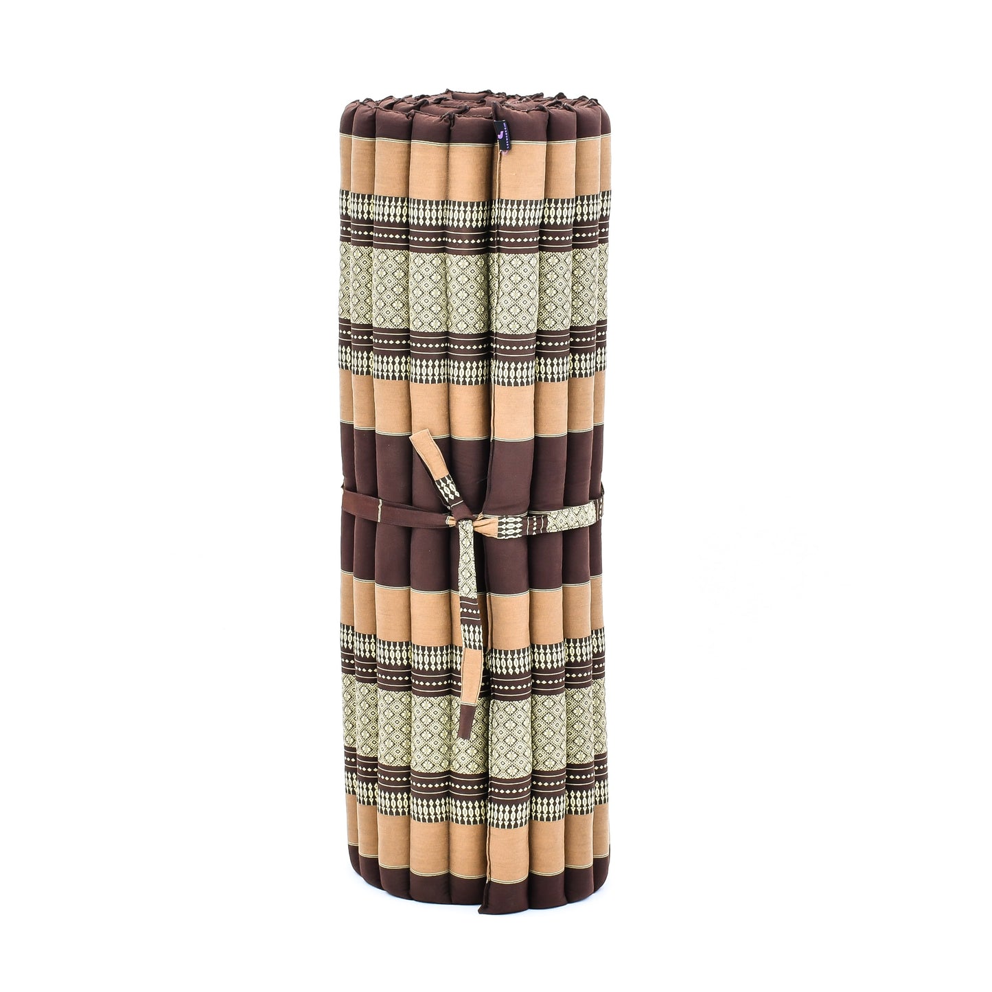 Kapok Roll-Up Mattress – Foldable Sleeping & Relax Mat with Cotton Cover for Home & Outdoor Use, Sf10 - Brown, L: 75x39